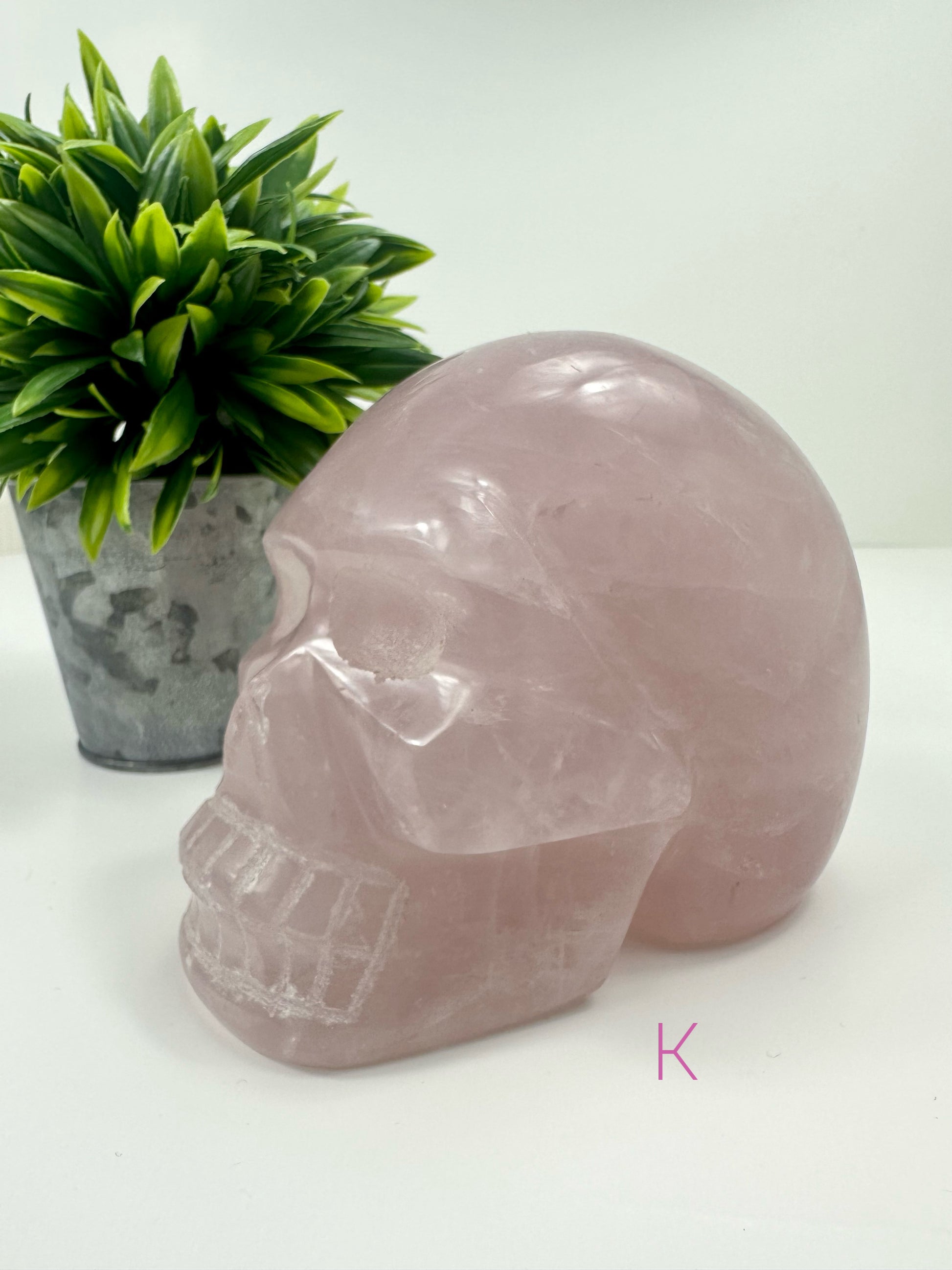Rose Quartz Skull K