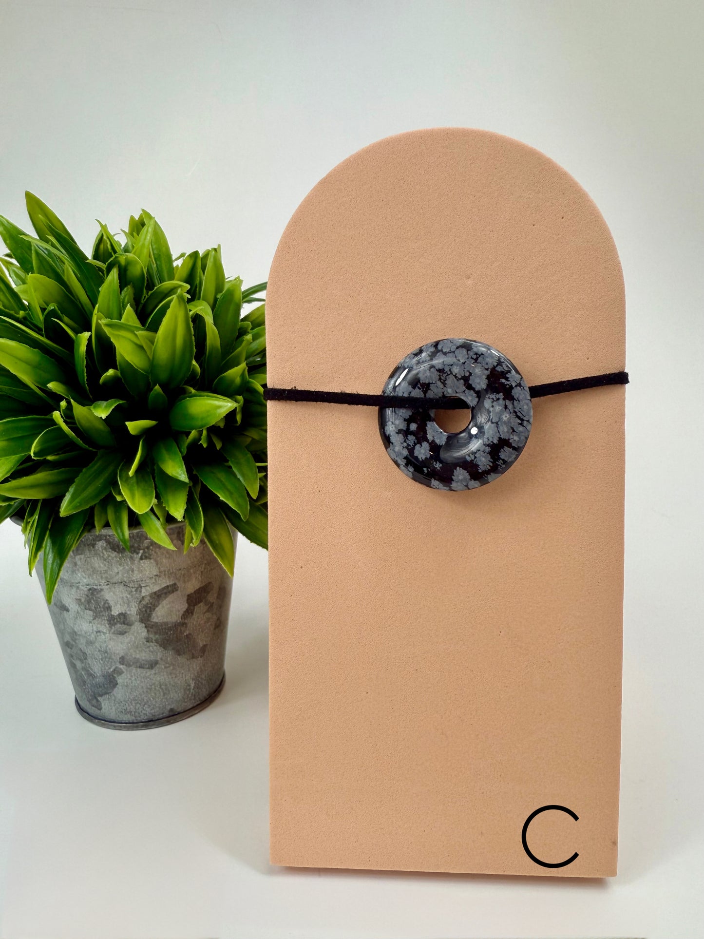 Snowflake Obsidian Pendant - C