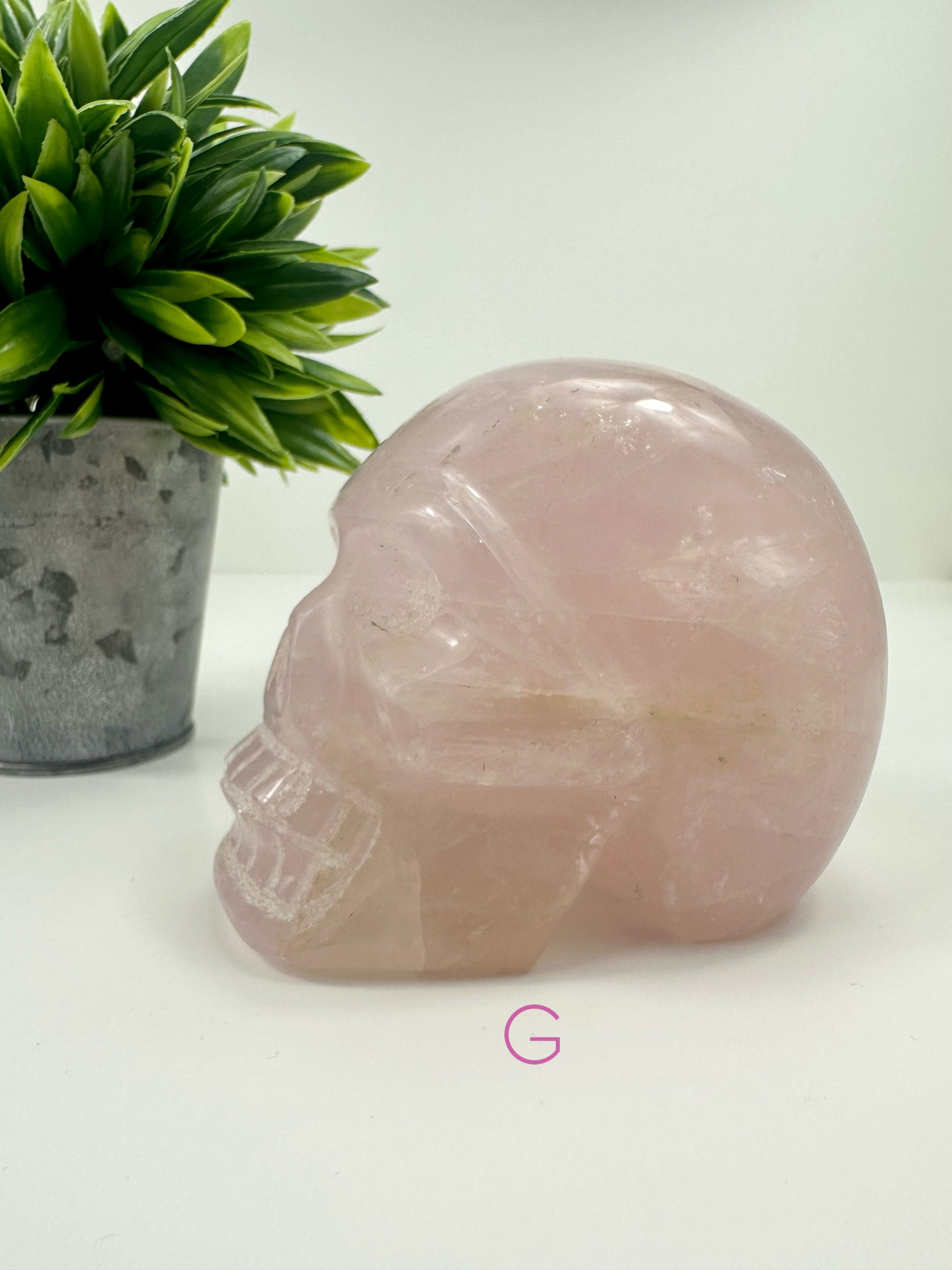 Rose Quartz Skull G