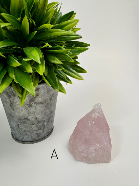 Rose Quartz Raw/Polished Point - A