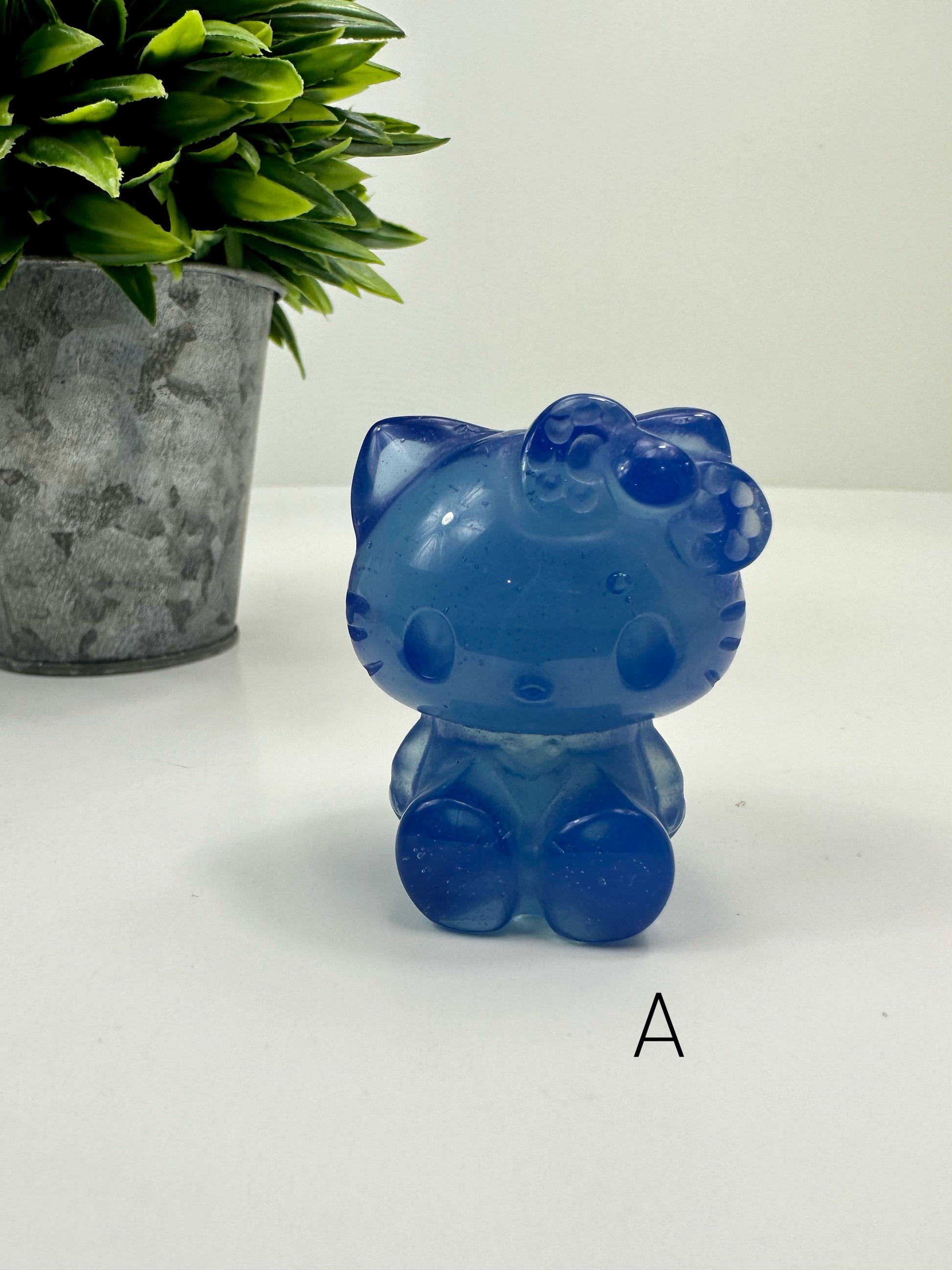 Hello Kitty Blue Opalite Carving (A)