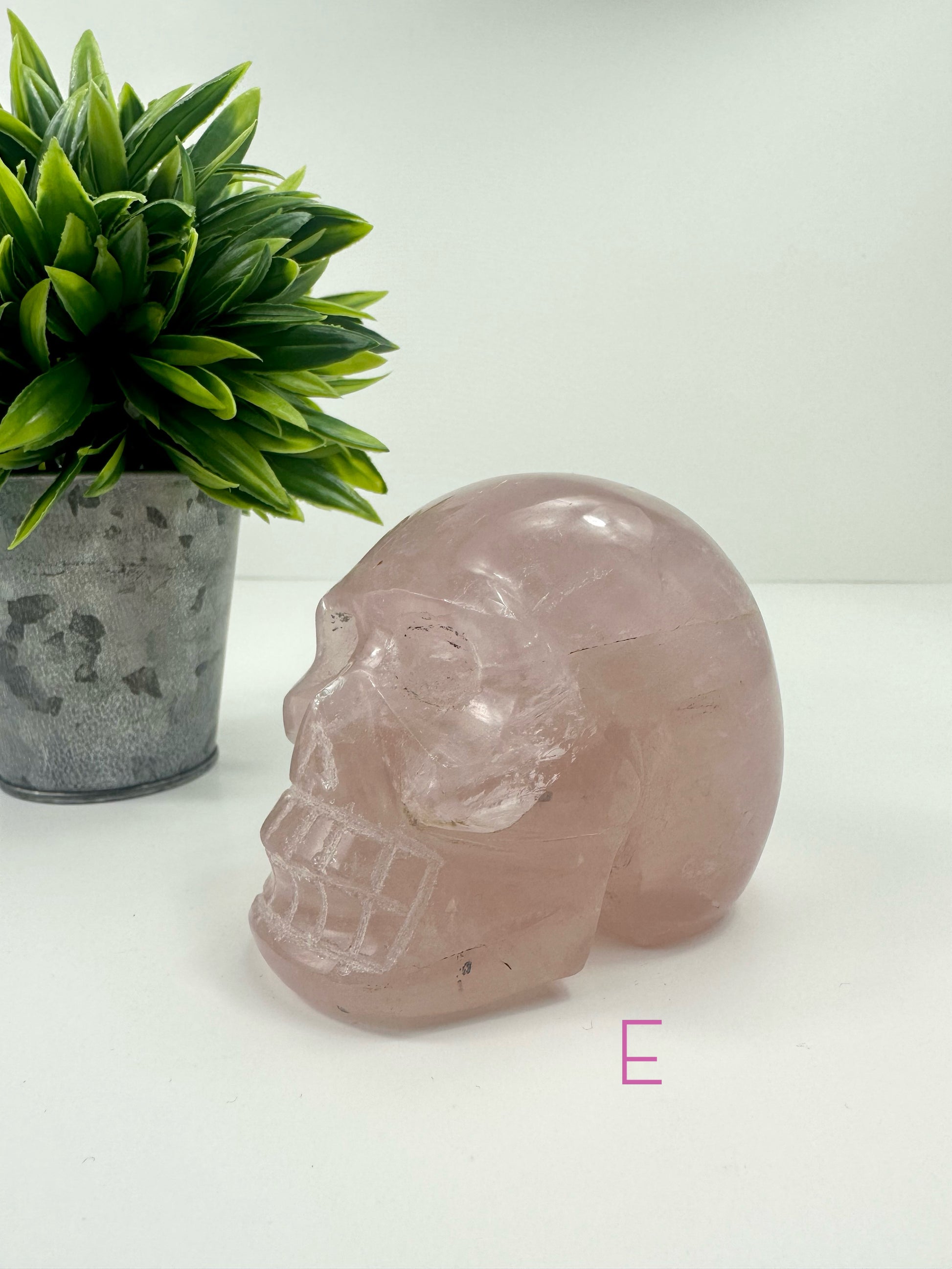 Rose Quartz Skull E