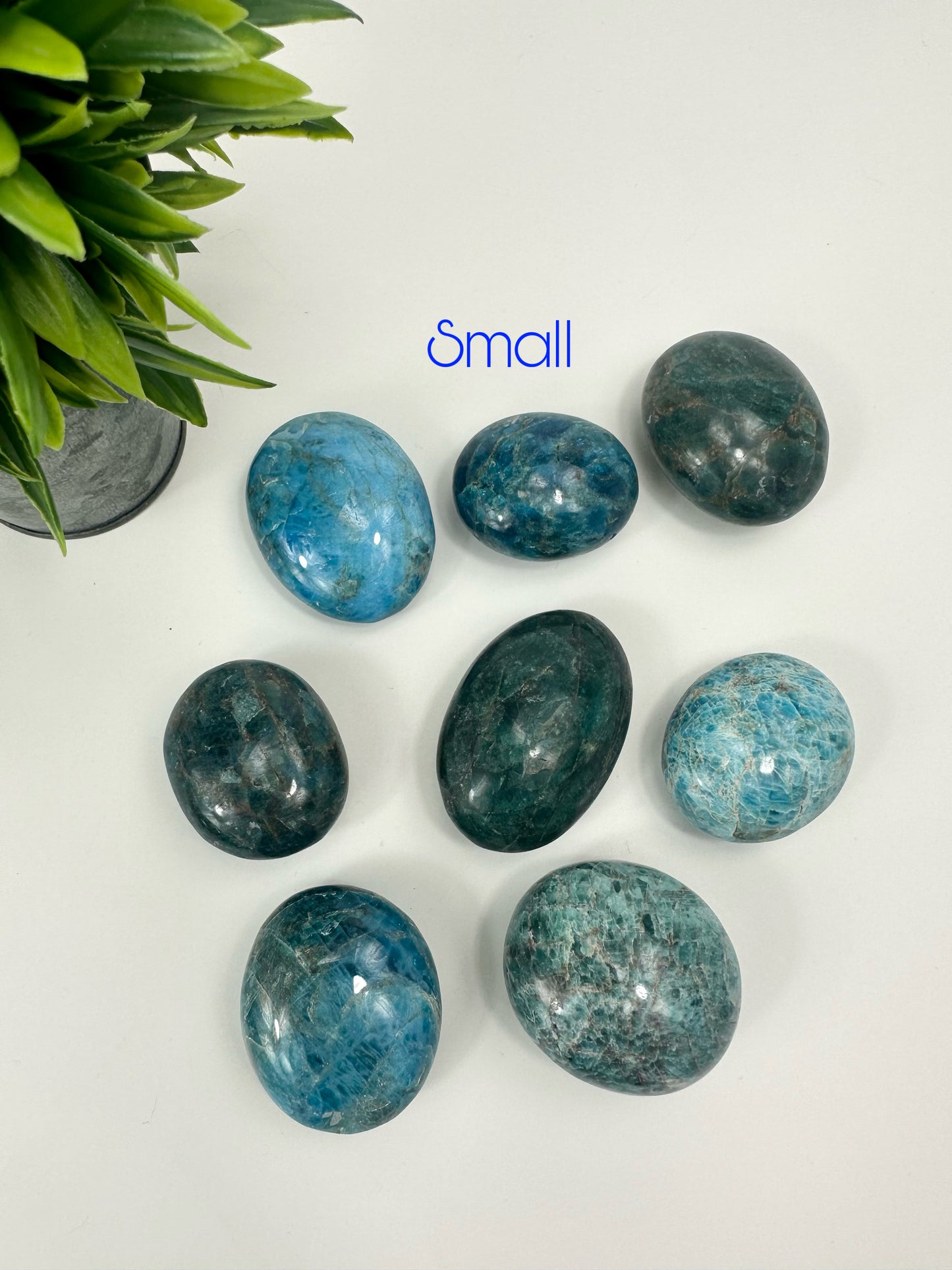 Small Blue Apatite Palm Stones