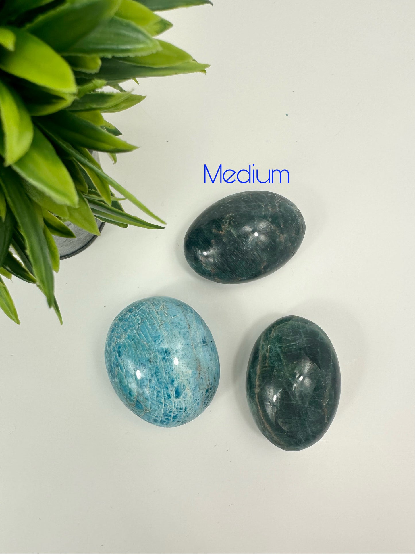 Medium Blue Apatite Palm Stones