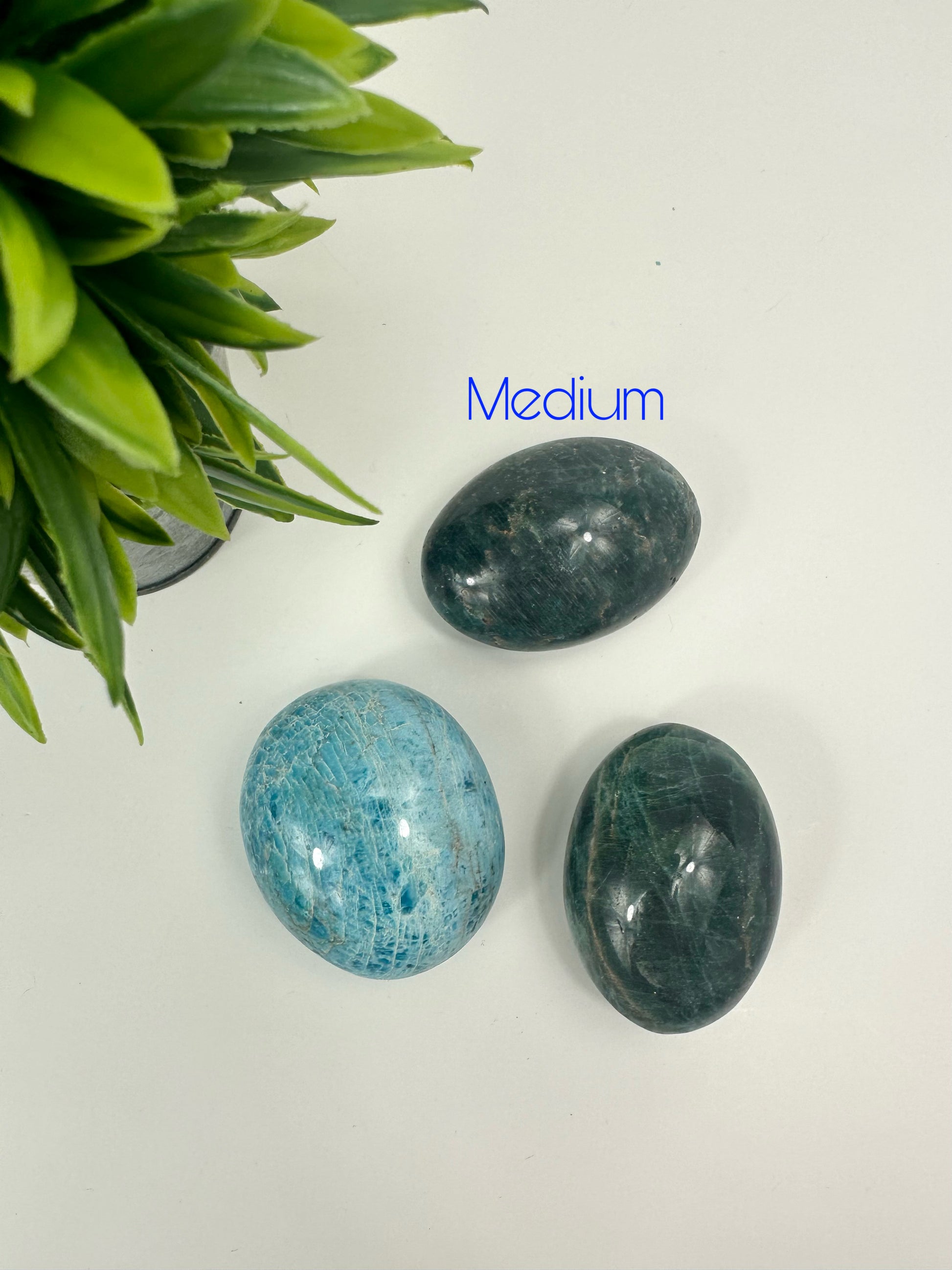 Medium Blue Apatite Palm Stones