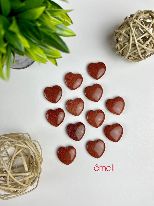 Small Red Goldstone Hearts