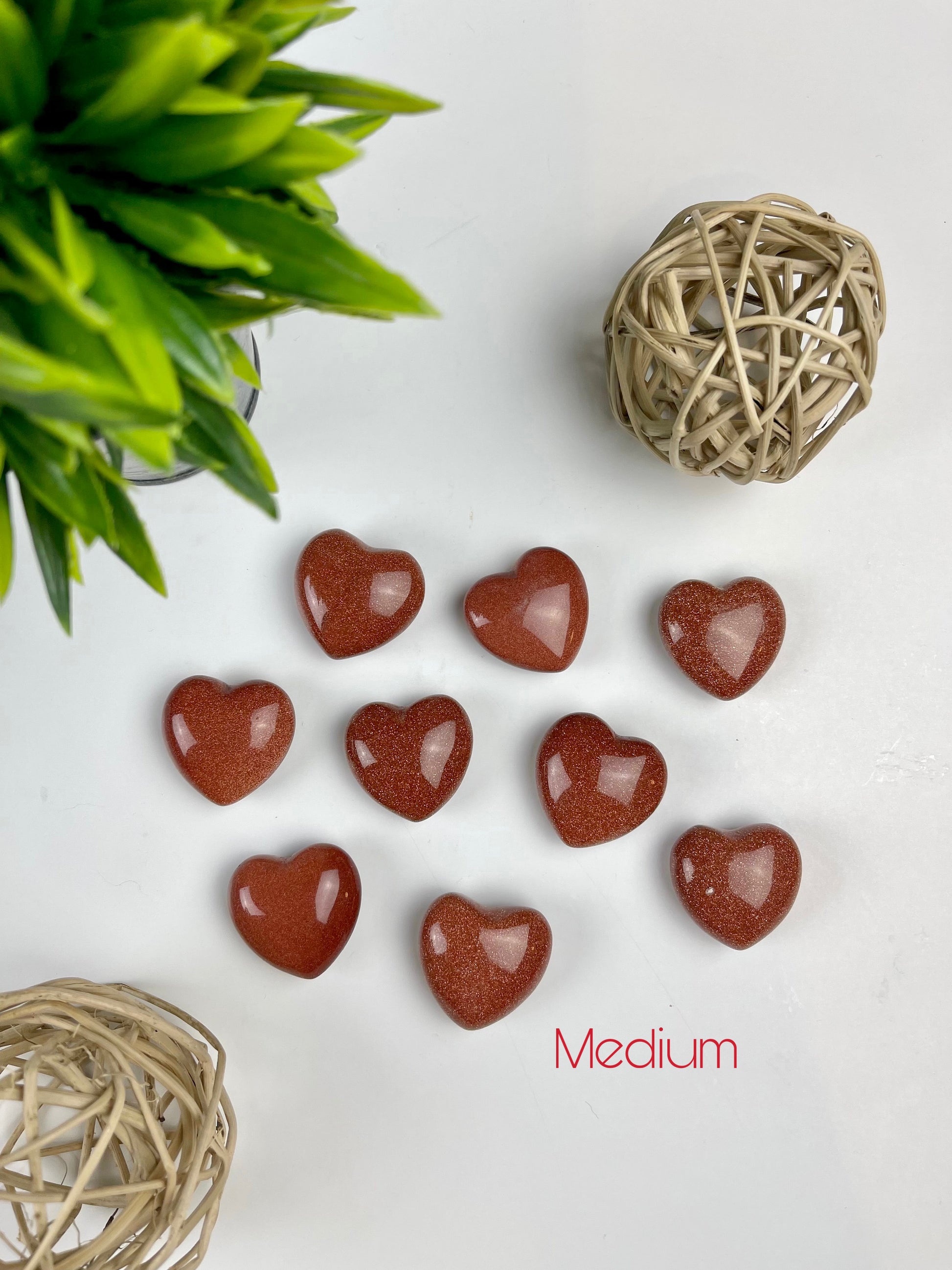 Medium Red Goldstone Hearts