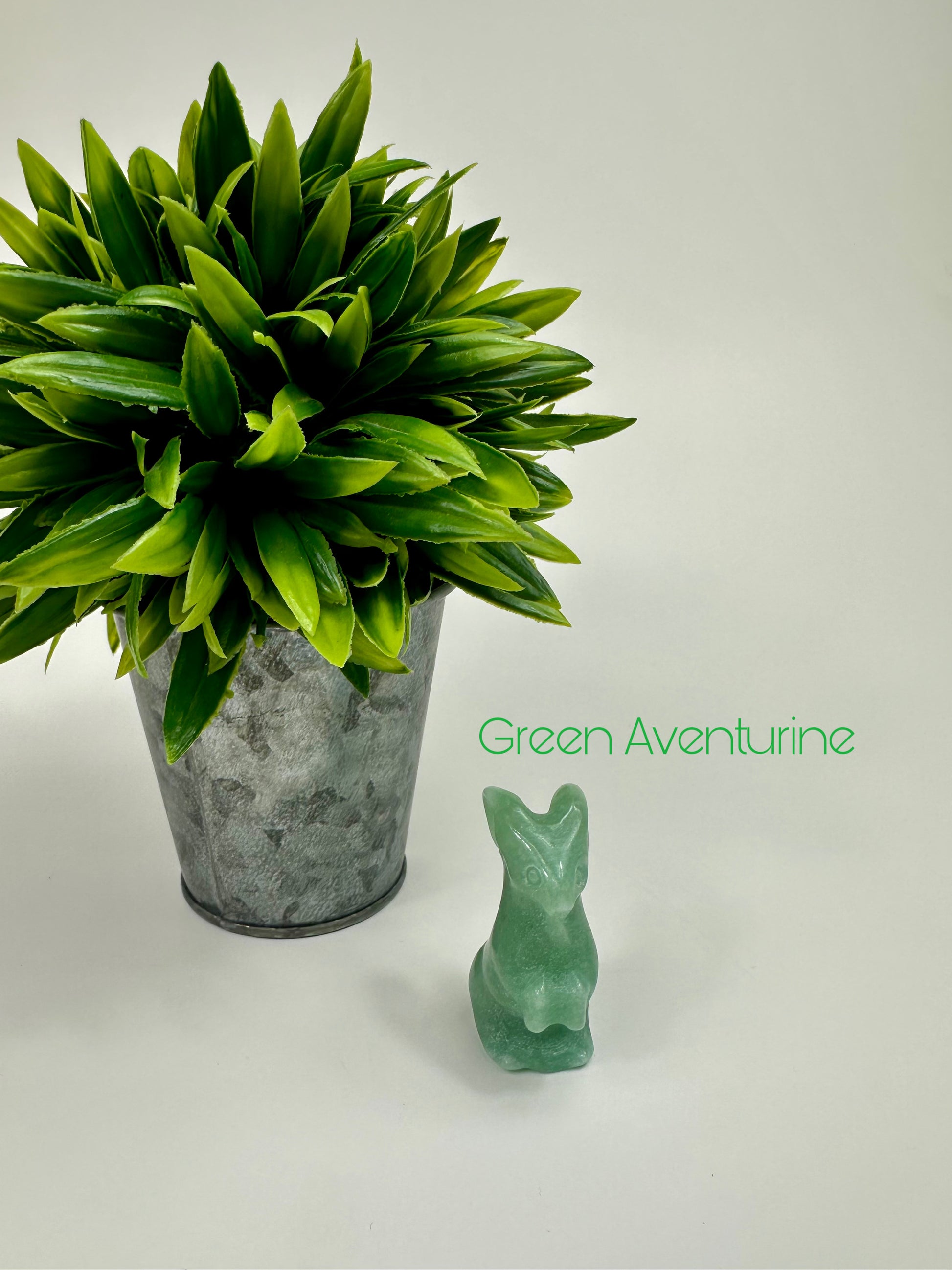 Green Aventurine Crystal Bunny Carving
