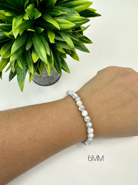 Howlite Crystal Bracelets 6MM