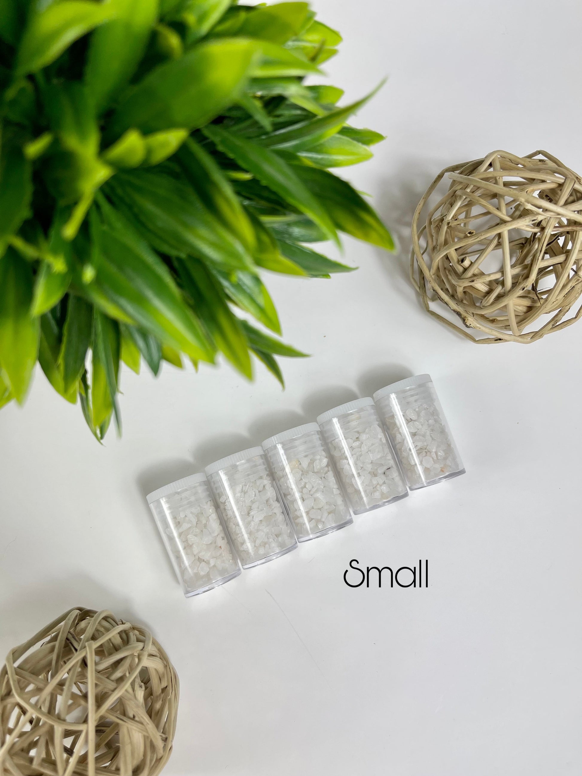 Small Clear Quartz Crystal Chip Bottles