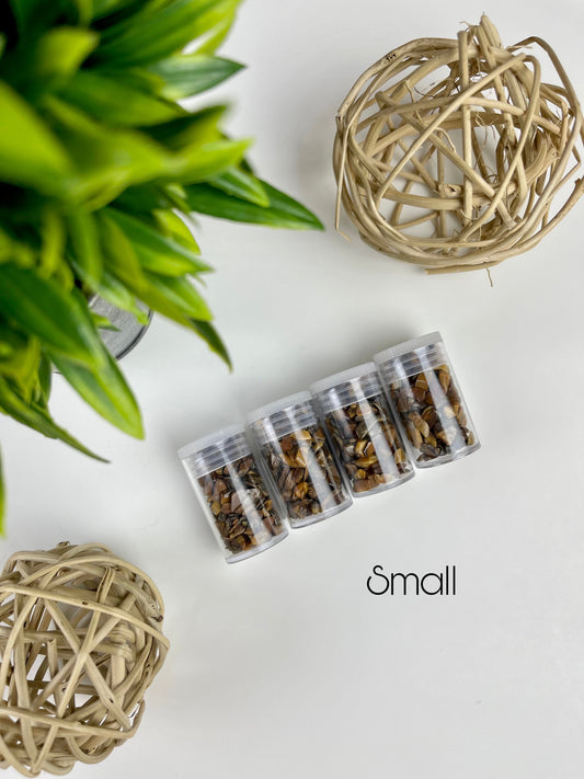 Small Golden Tiger's Eye Polished Crystal Chip Bottles