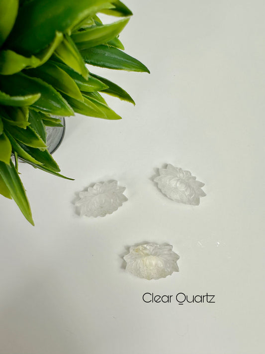 Clear Quartz Lotus Flower Carvings