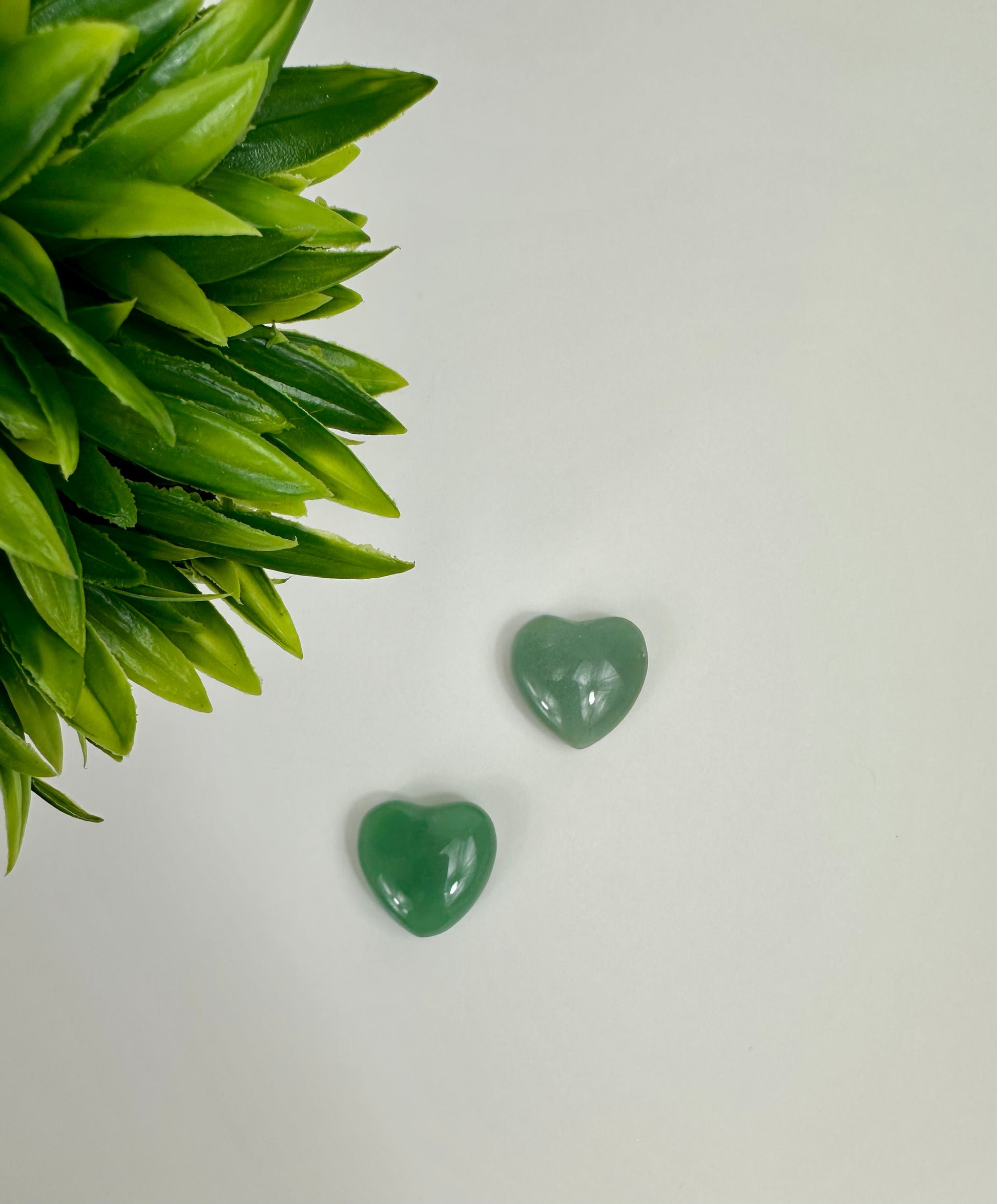 Green Aventurine Hearts