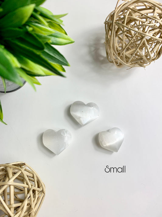 Small Selenite Hearts