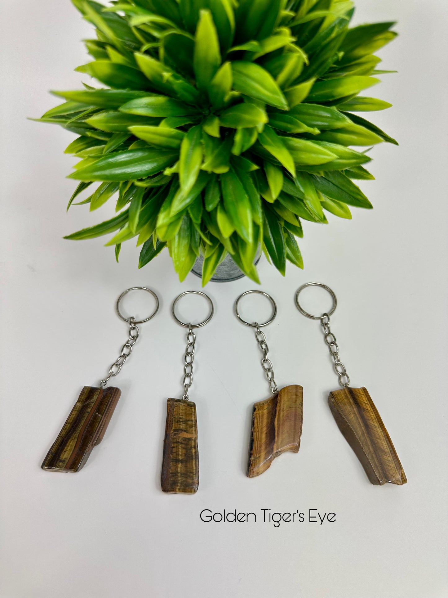 Golden Tiger's Eye Crystal Keychains