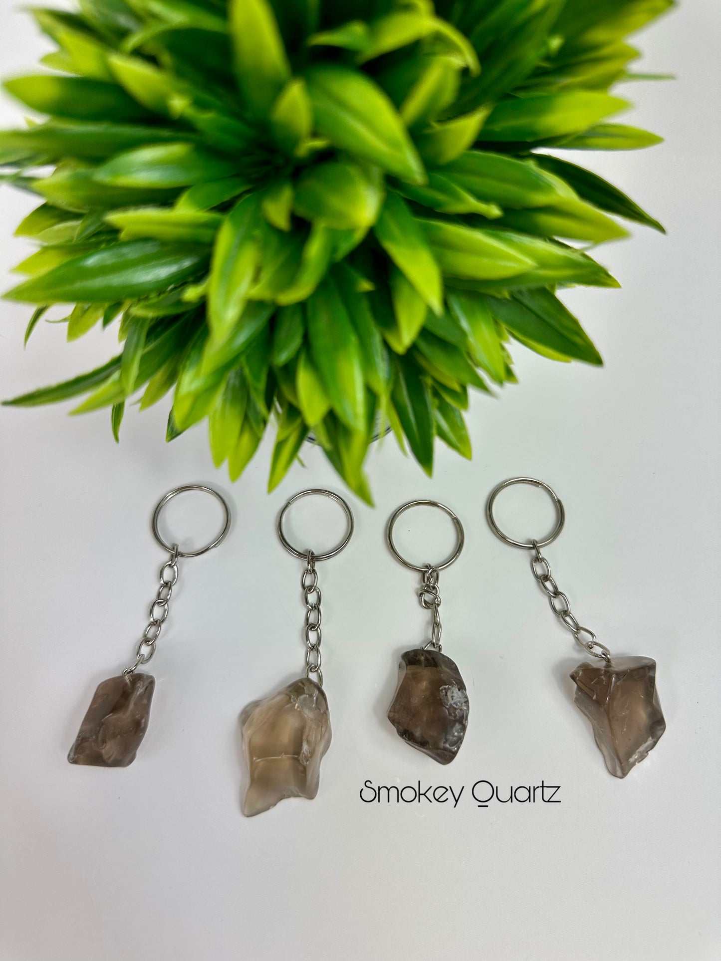 Smokey Quartz Crystal Keychains
