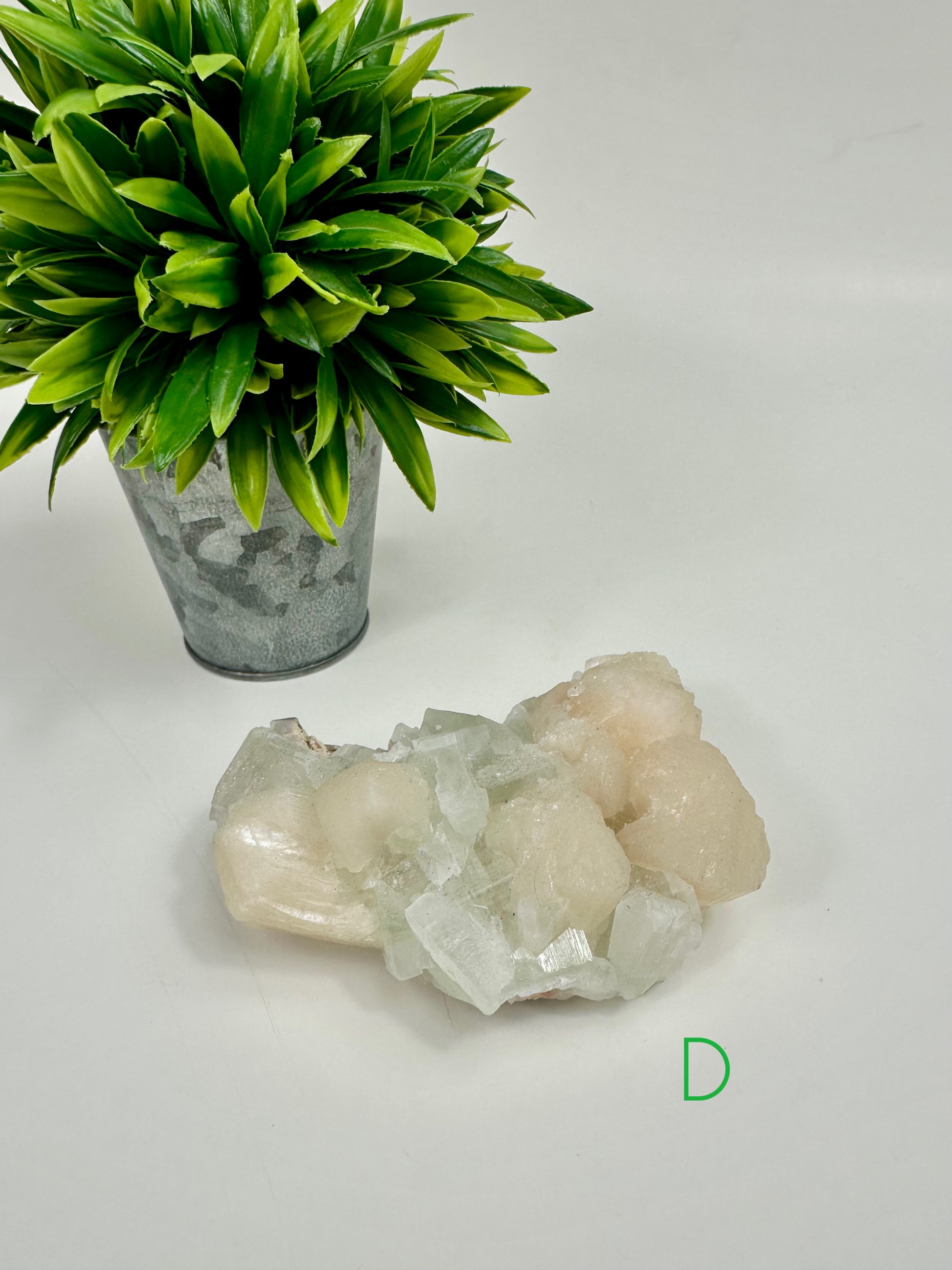 Green Apophyllite & Stilbite Cluster - D