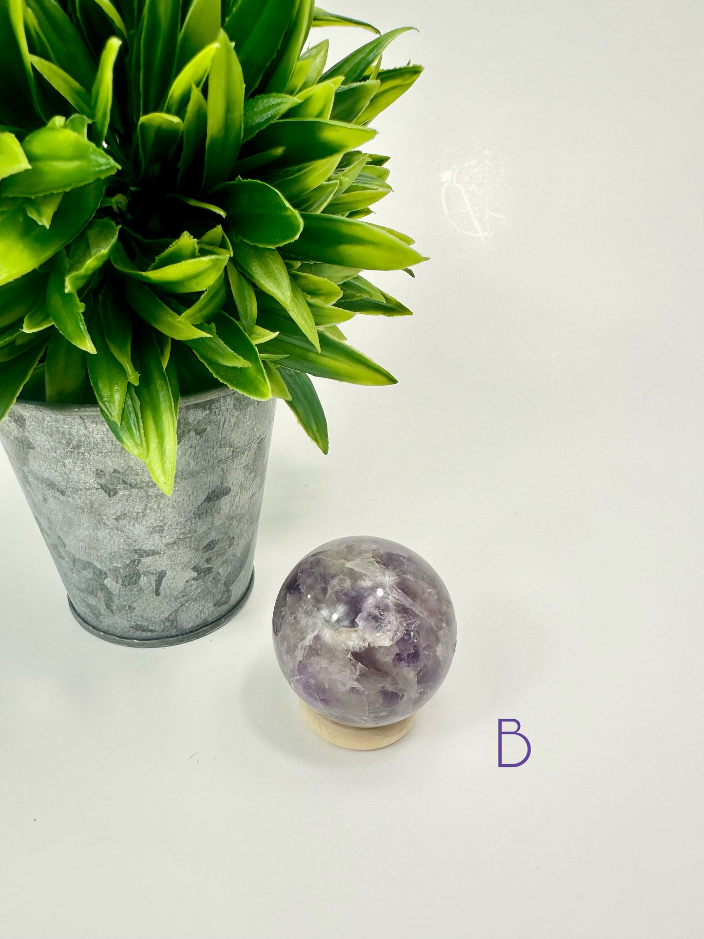 Chevron Amethyst Sphere - B