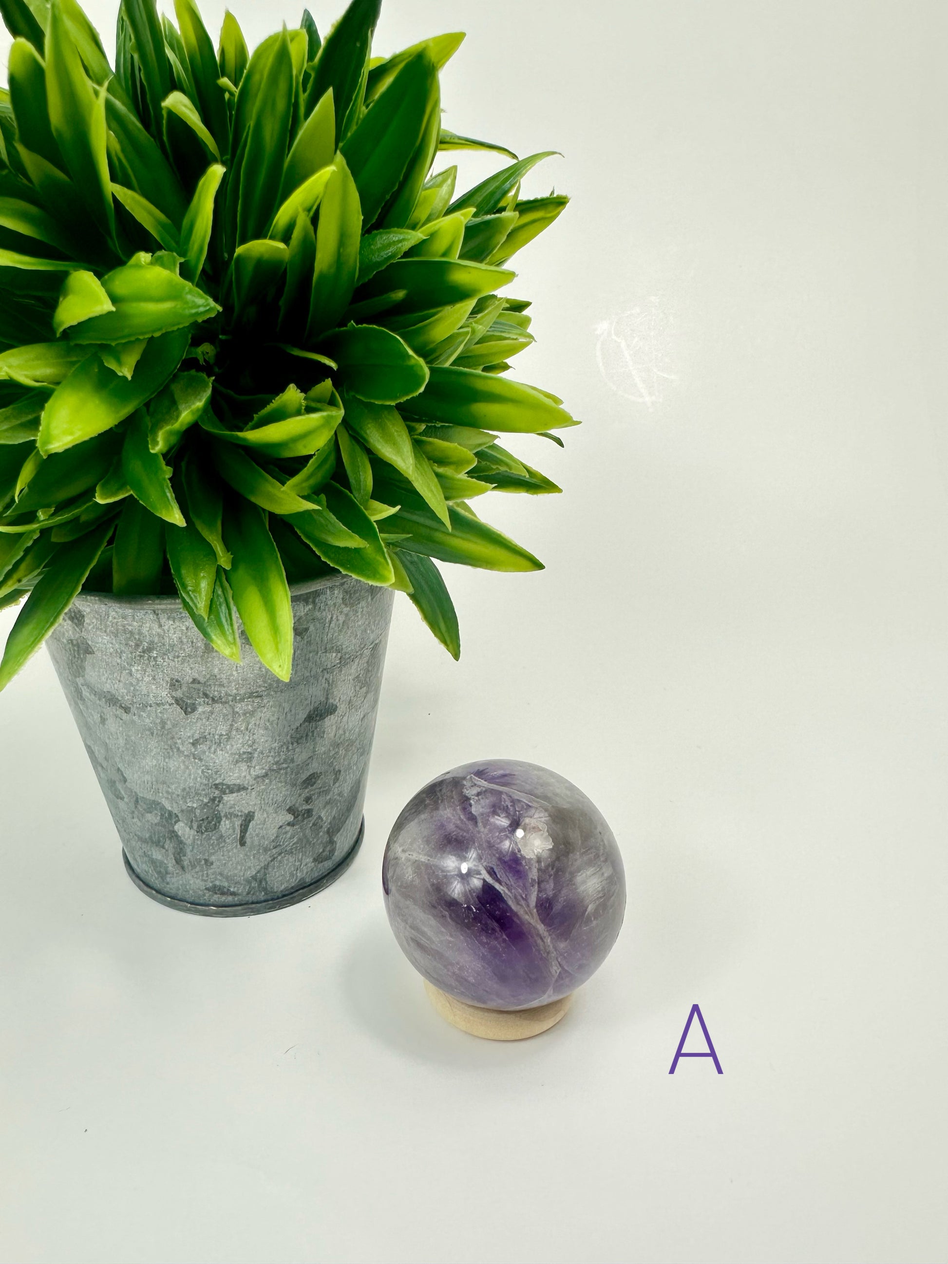 Chevron Amethyst Sphere - A