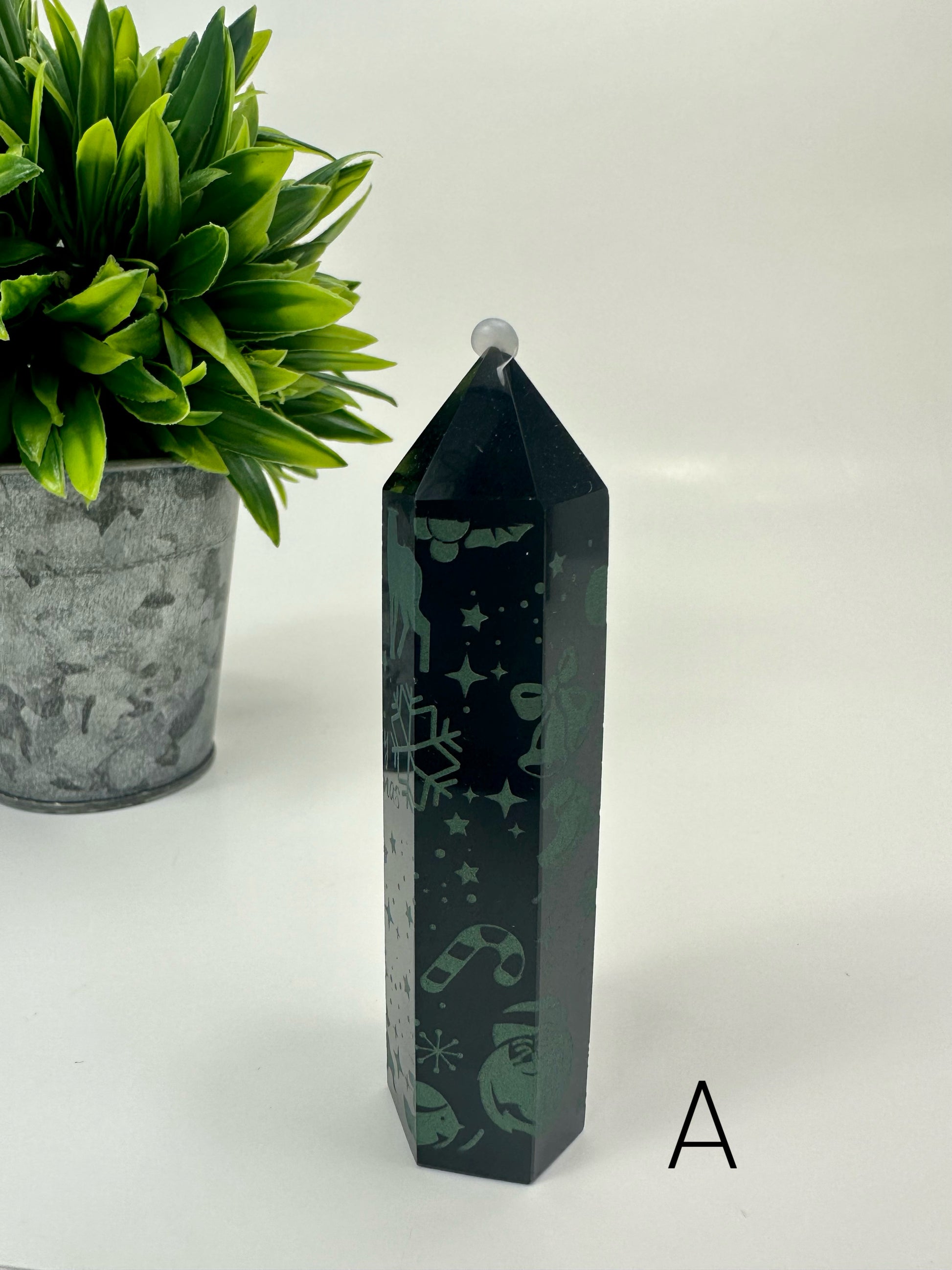 Black Obsidian Christmas Tower - A