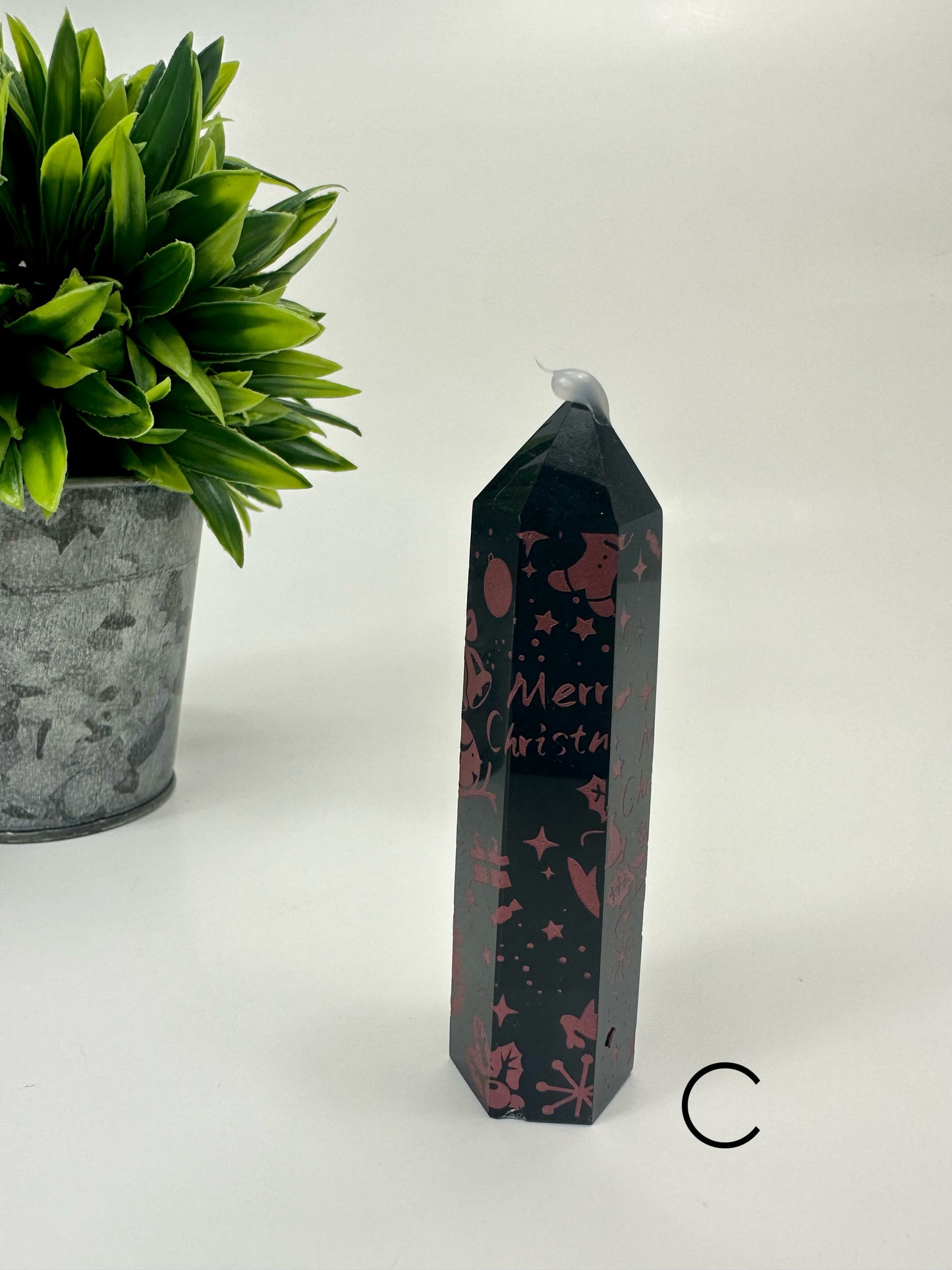 Black Obsidian Christmas Tower - C