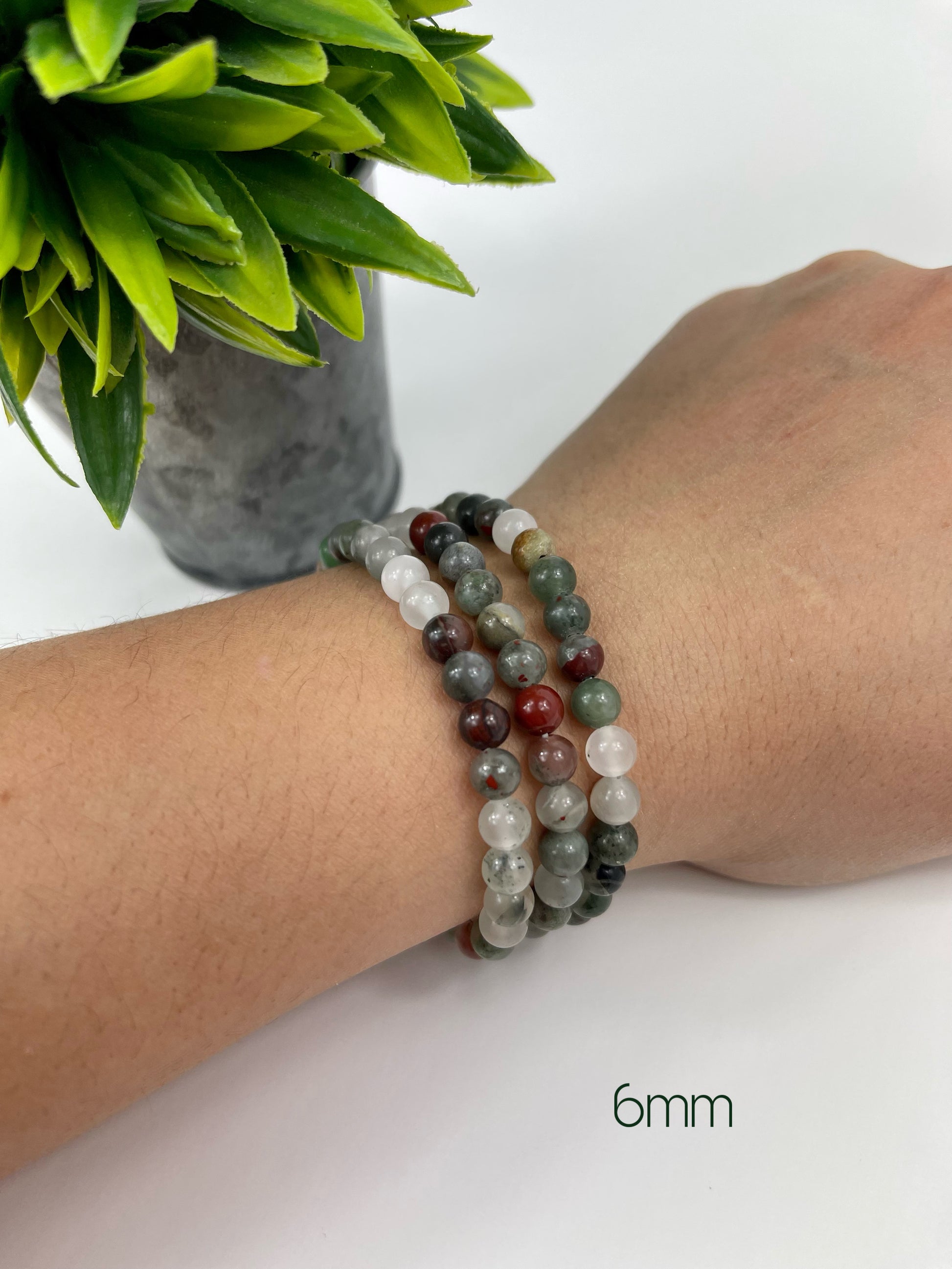 Bloodstone Crystal Bracelets 6mm