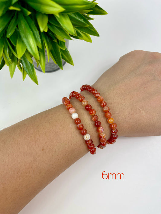Carnelian Crystal Bracelets 6mm