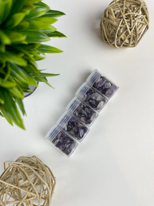 Small Amethyst Polished Crystal Chip Bottles