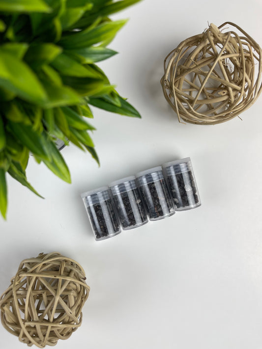 Small Black Tourmaline Crystal Chip Bottles