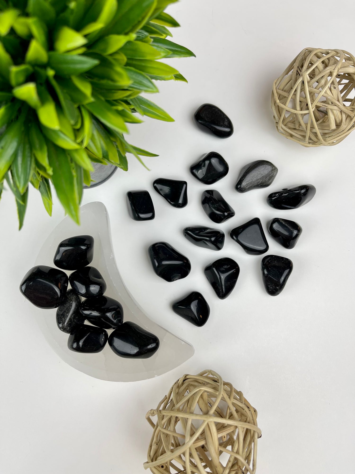 Silver Sheen Obsidian Tumbles