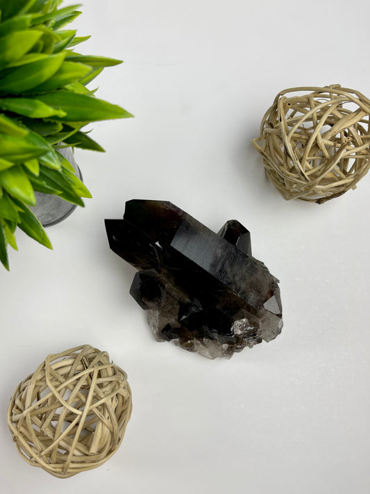 Smokey Quartz Cluster #14 (Dark) - Canadian Crystal Queens