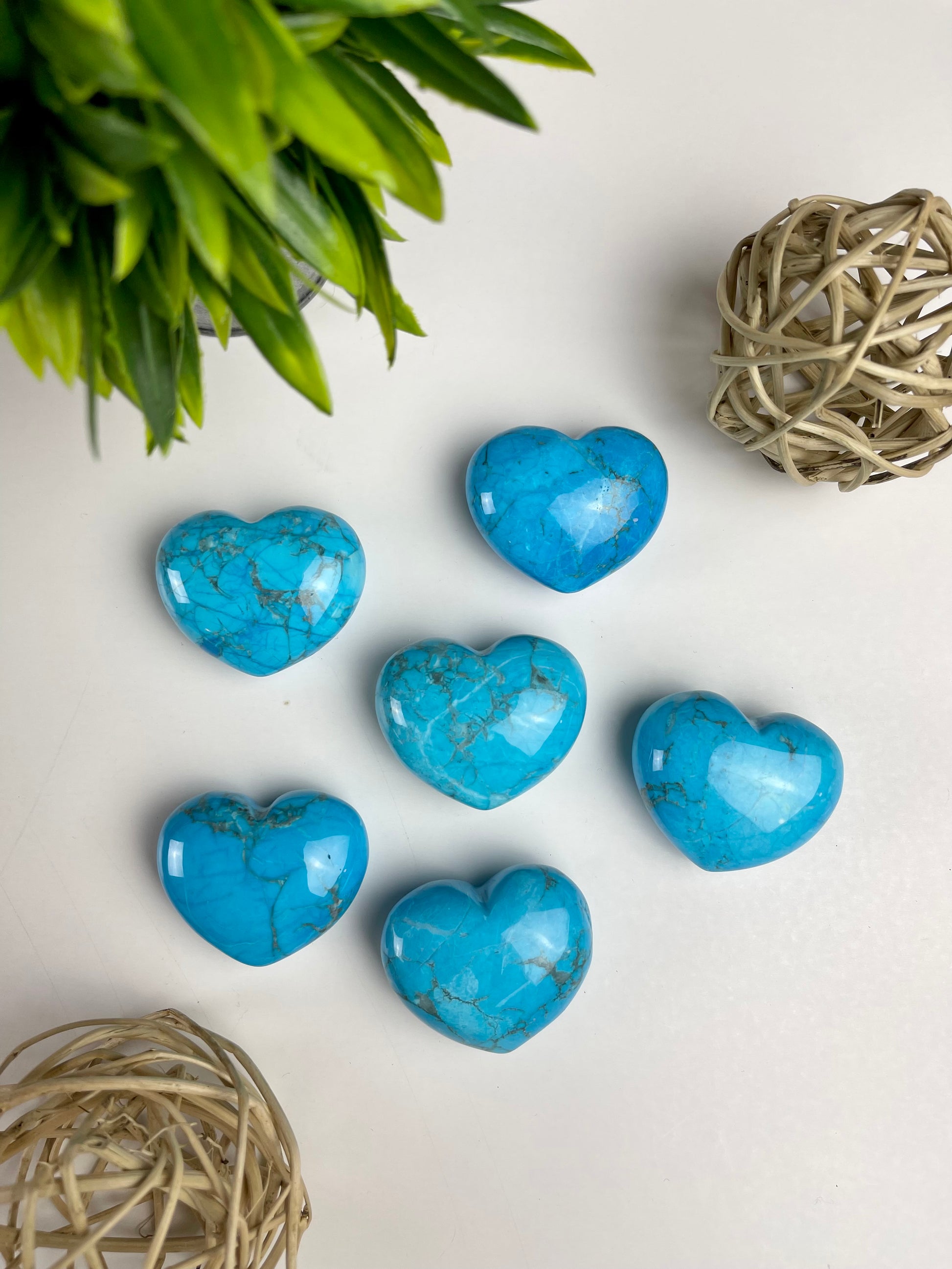 Blue Howlite Hearts - Canadian Crystal Queens