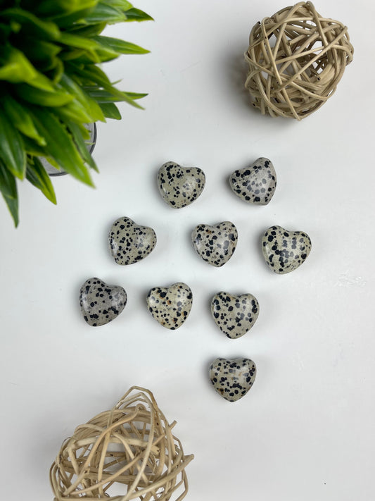 Dalmatian Jasper Hearts