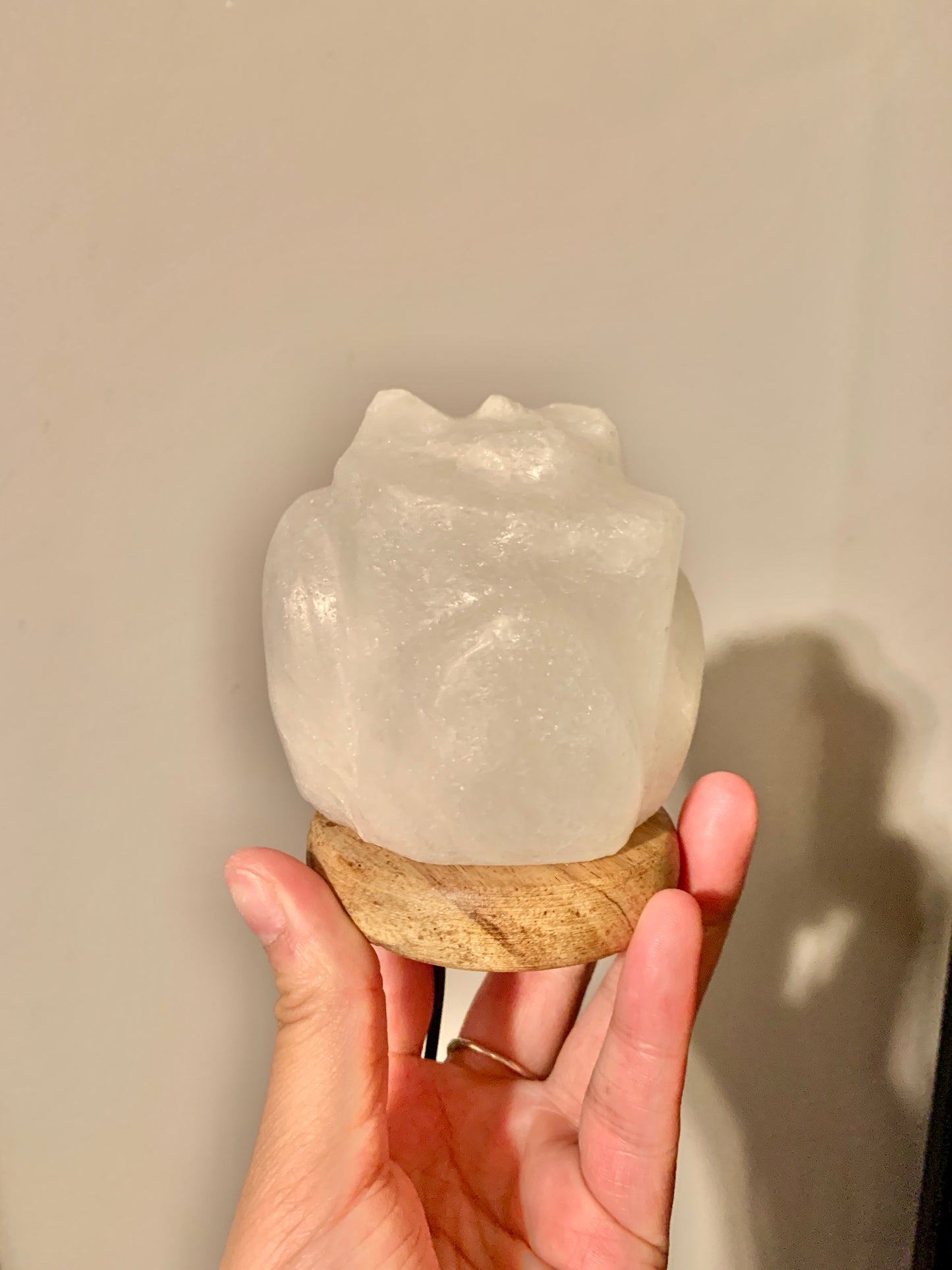 USB Colour Changing White Himalayan Salt Lamp - Flower