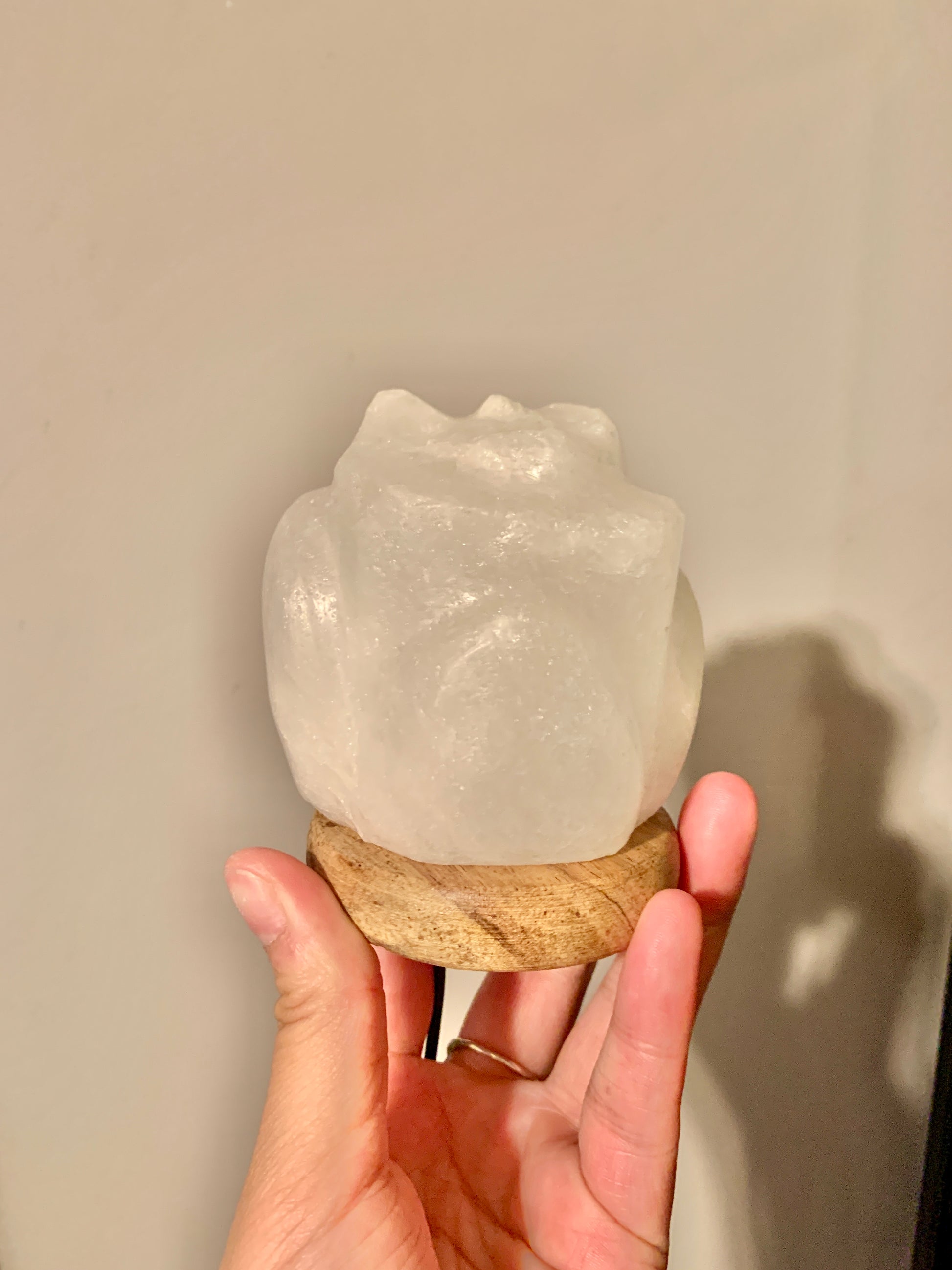 USB Colour Changing White Himalayan Salt Lamp - Flower