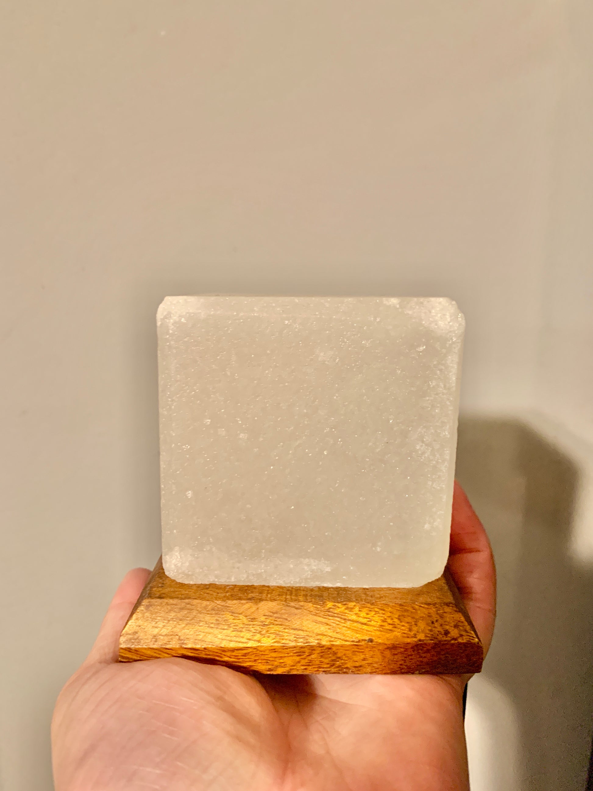 USB Colour Changing White Himalayan Salt Lamp - Square