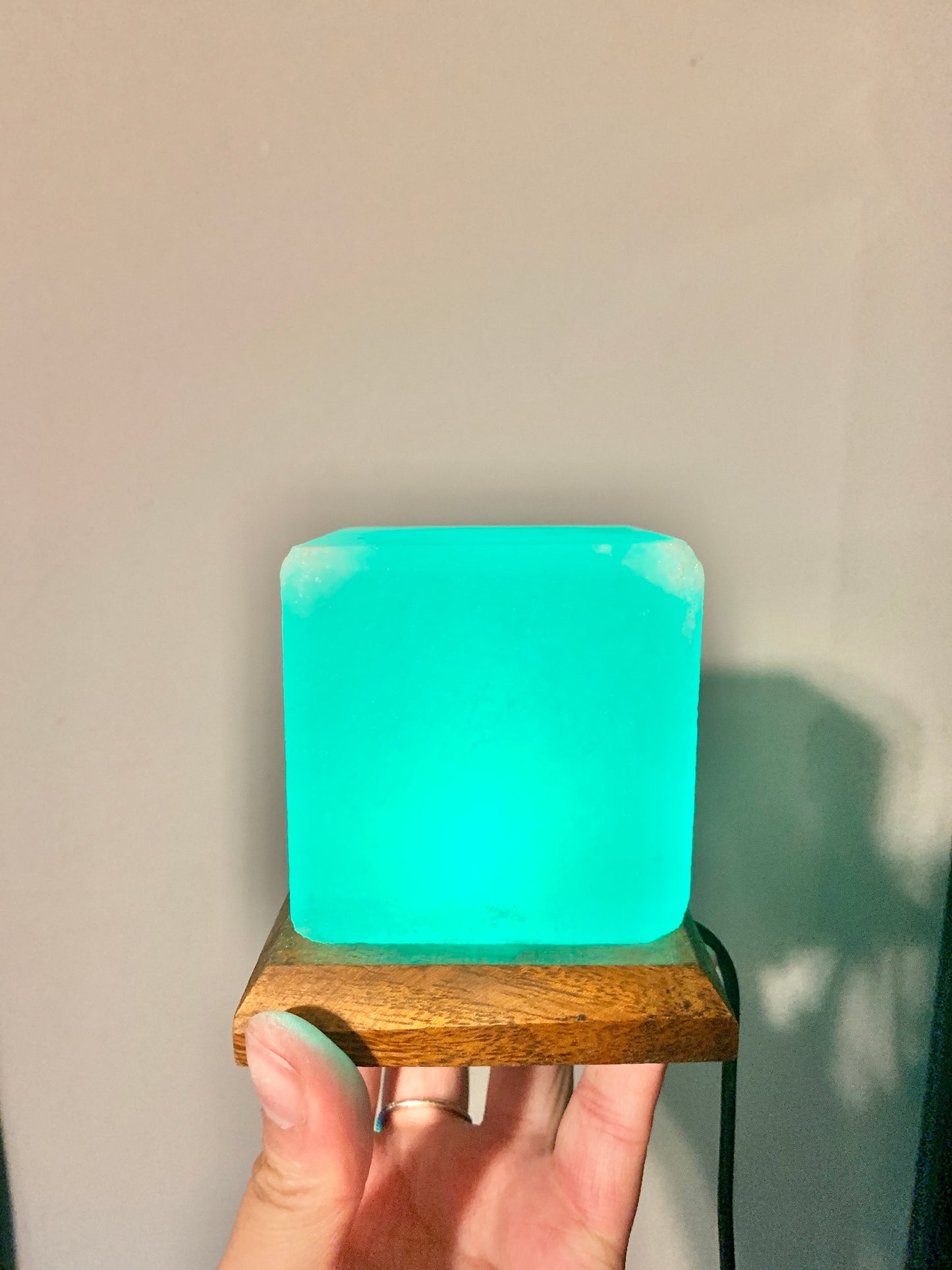 USB Colour Changing White Himalayan Salt Lamp - Square