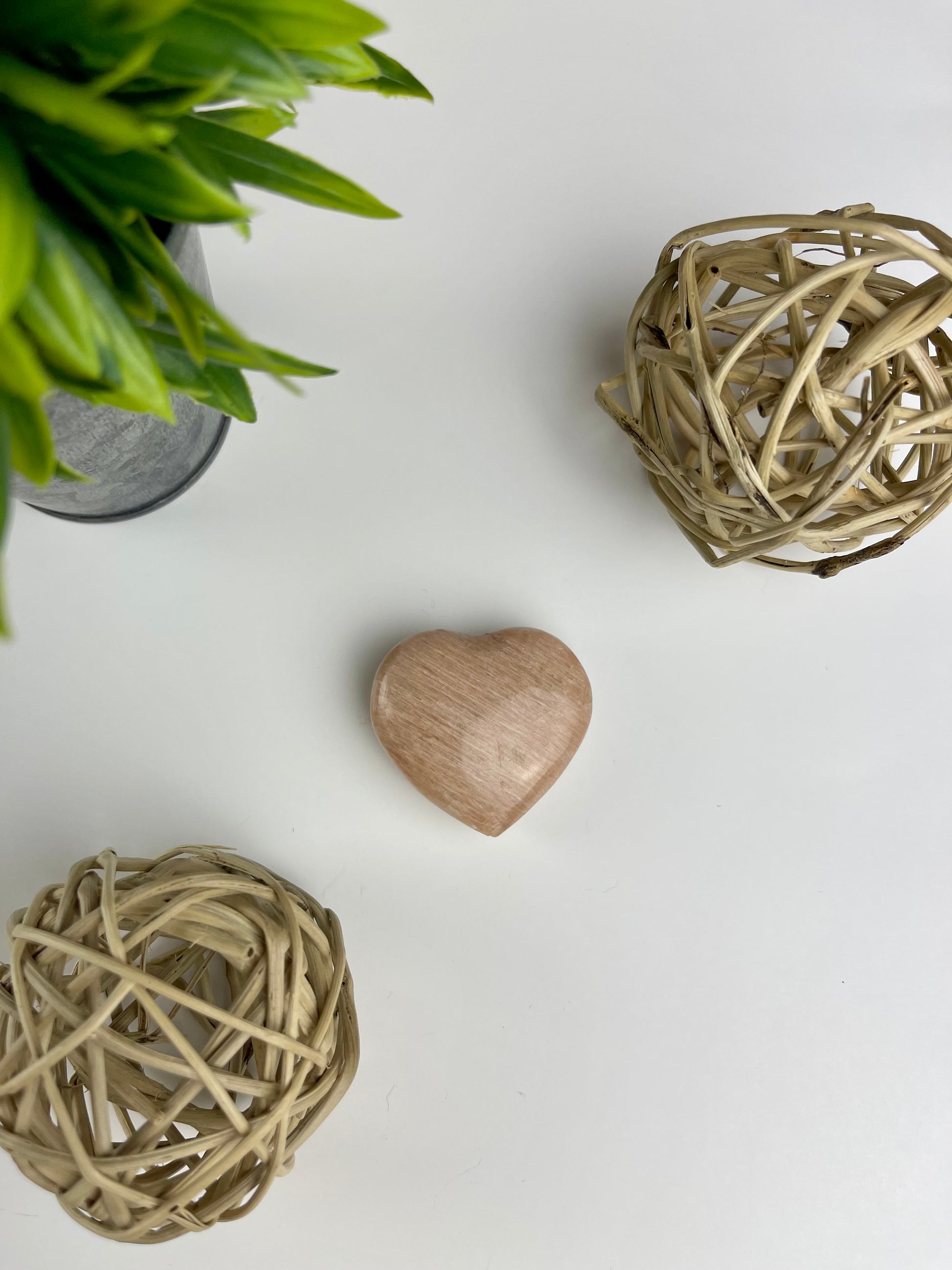 Peach Moonstone Hearts - Canadian Crystal Queens