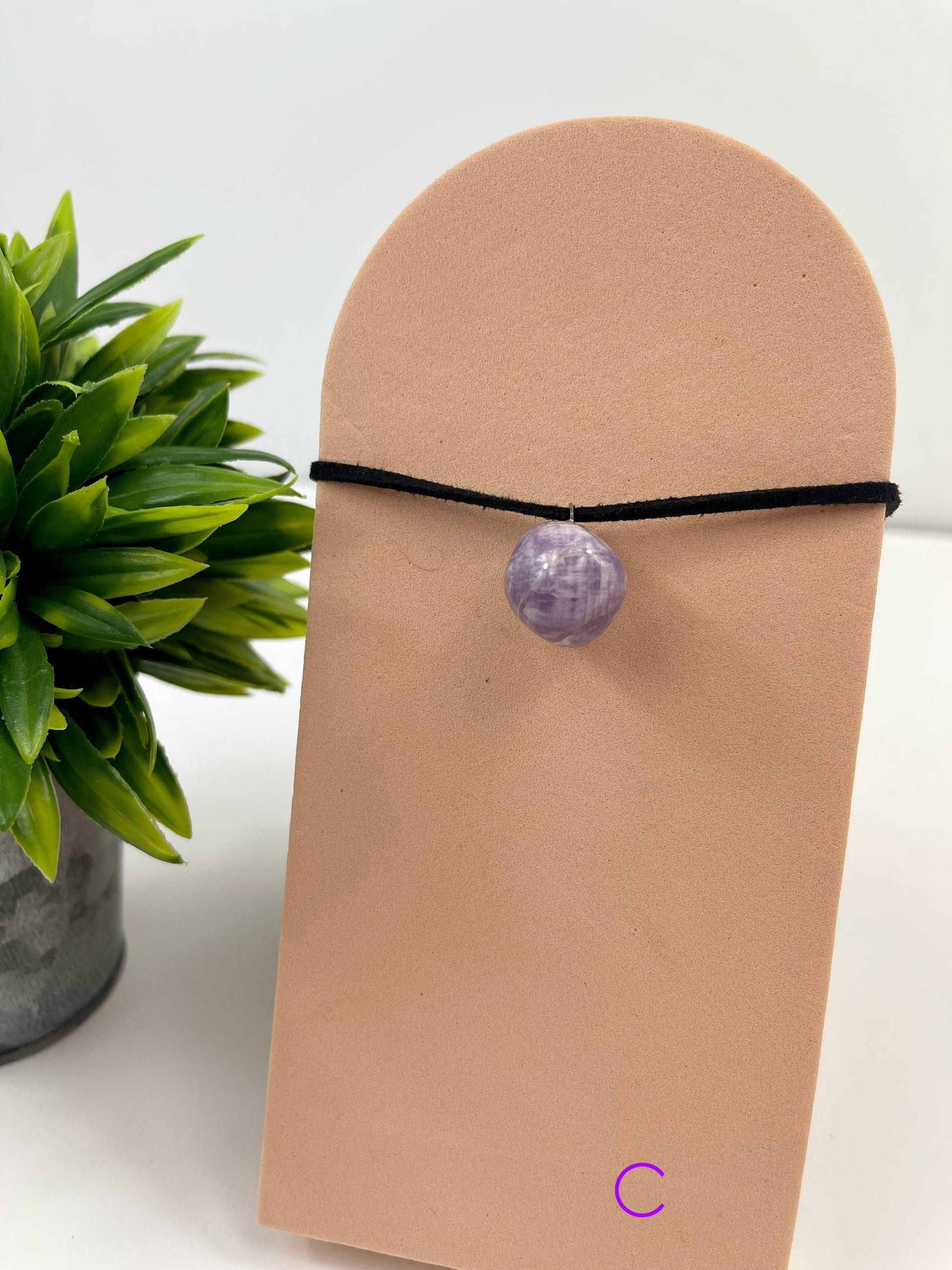 Chevron Amethyst Pendant C