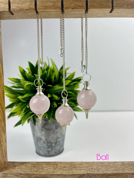 Rose Quartz Ball Pendulums