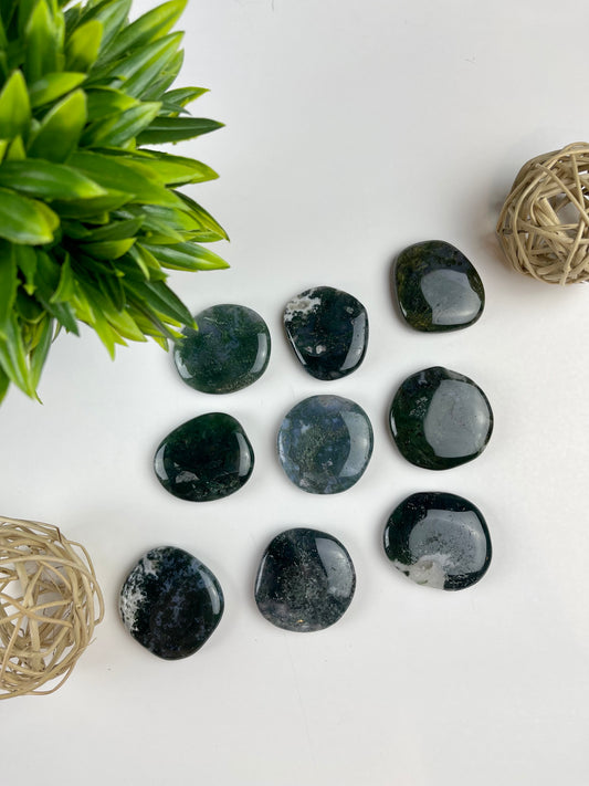 Moss Agate Pocket Stones