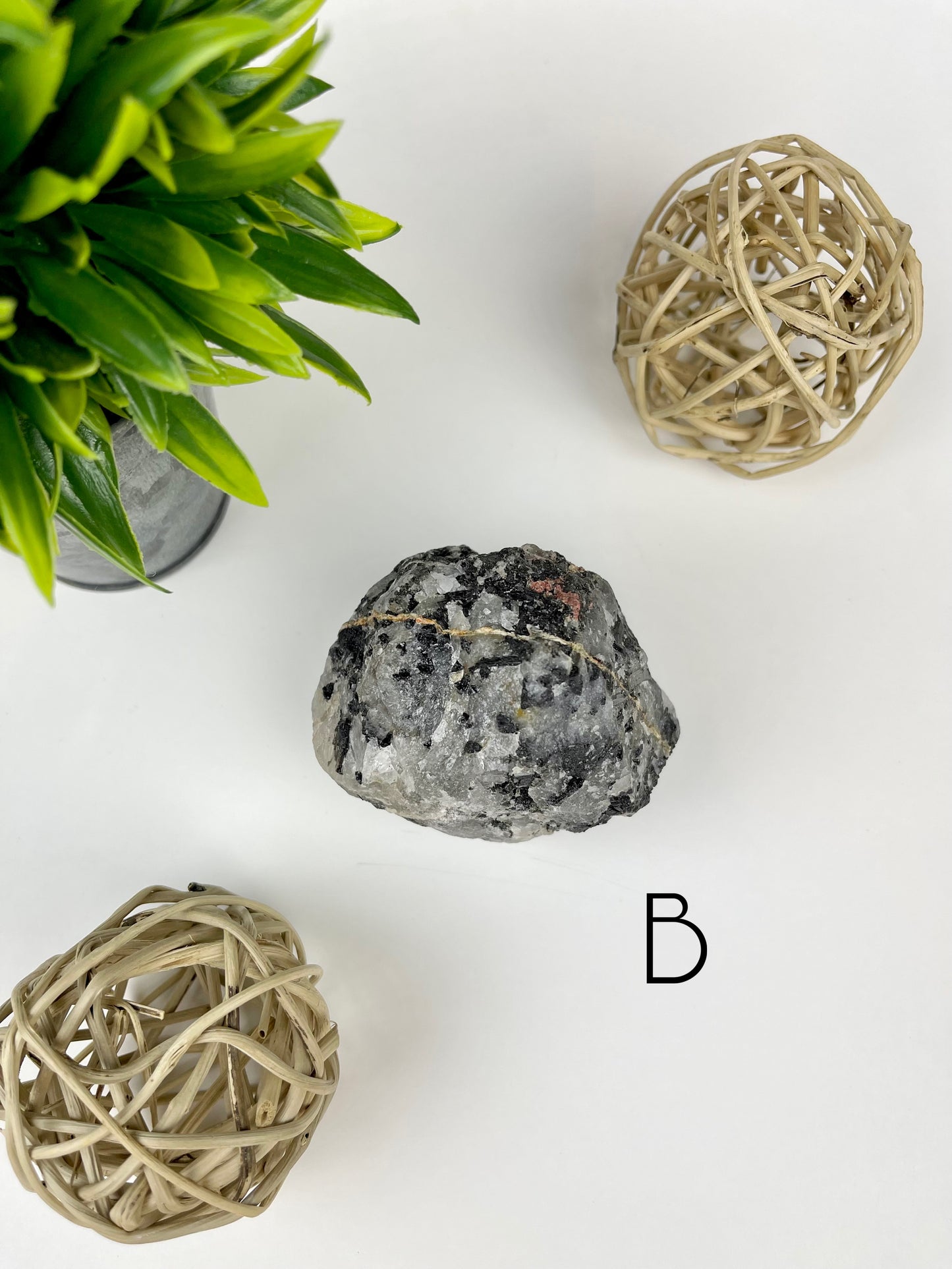 Black Tourmaline in Quartz Raw Specimen B