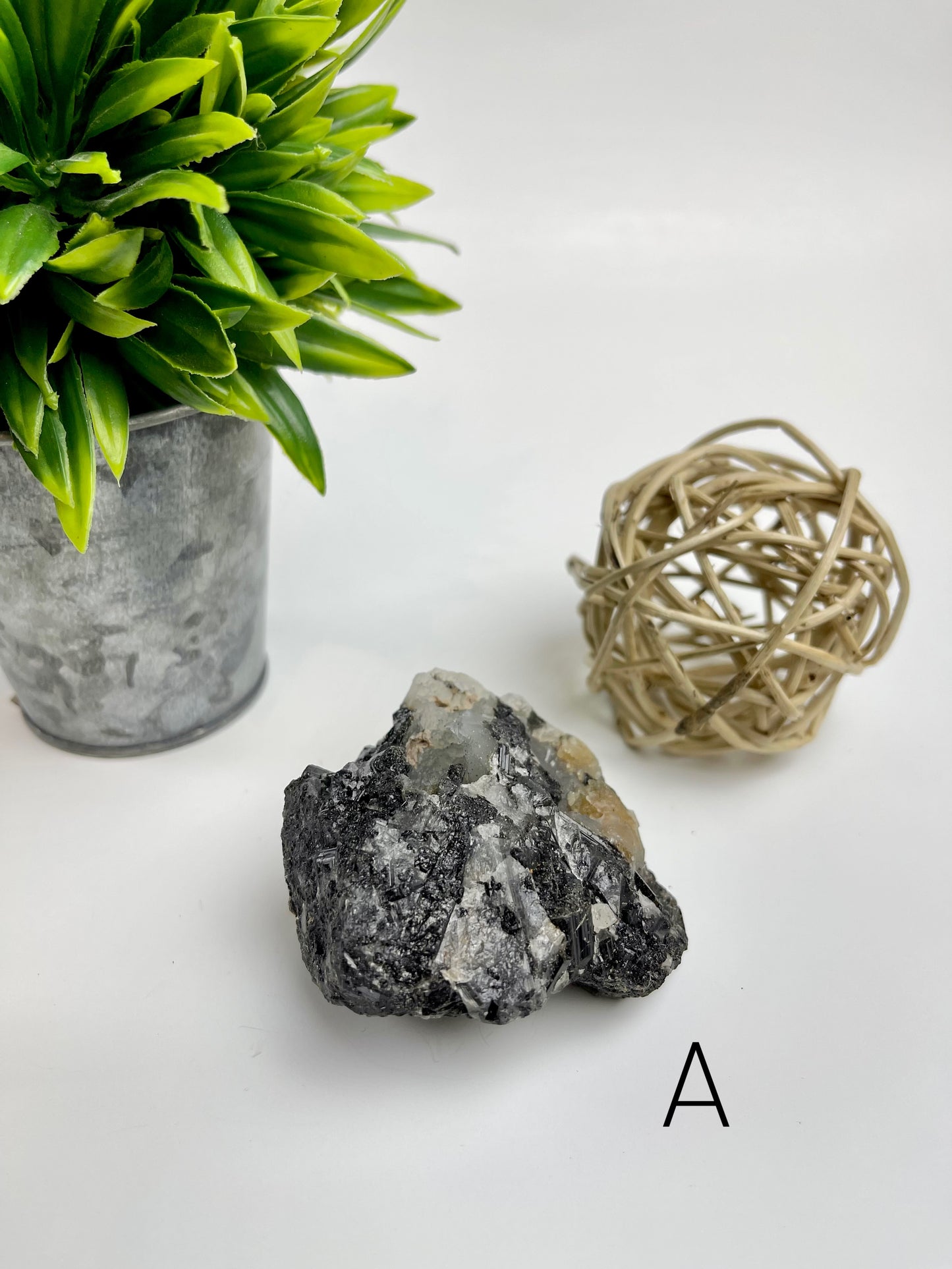 Black Tourmaline in Quartz Raw Specimen A