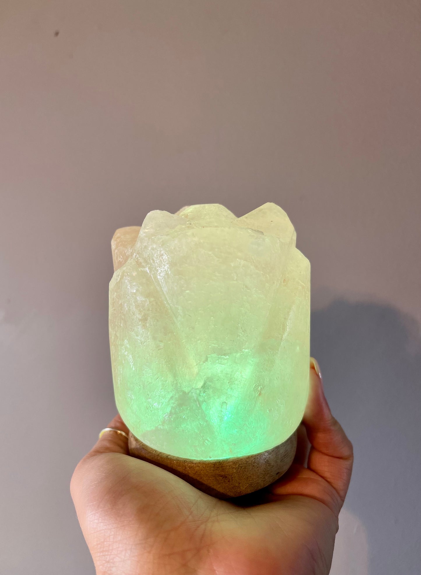 USB Colour Changing Pink Himalayan Salt Lamp - Flower