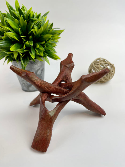 Red Wooden Cobra Sphere Stand