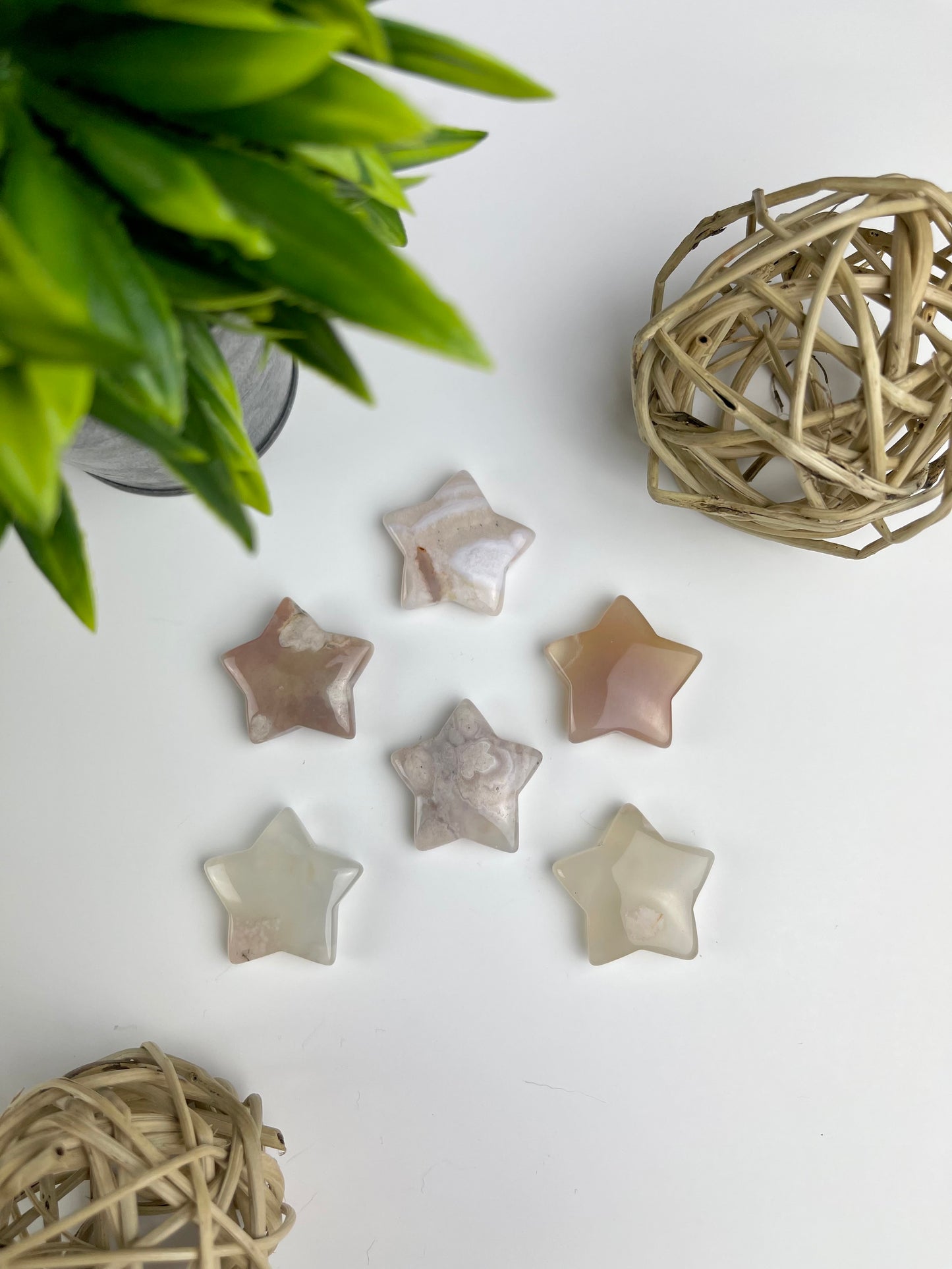 Flower Agate Crystal Stars