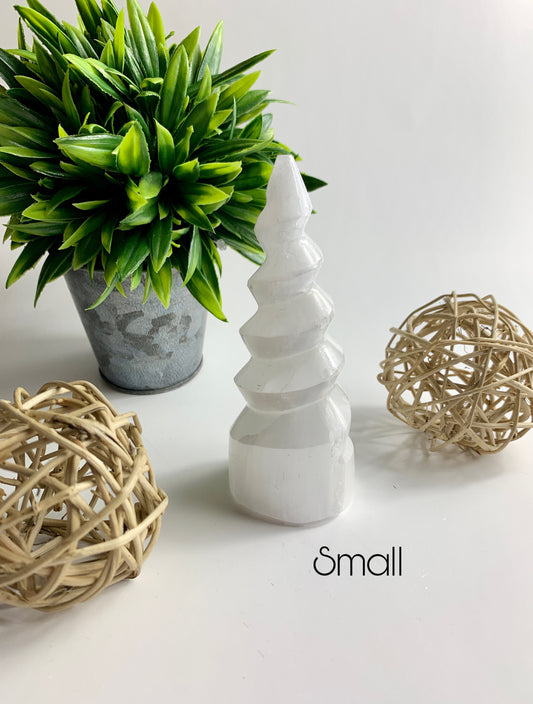 Selenite Unicorn Tower Small
