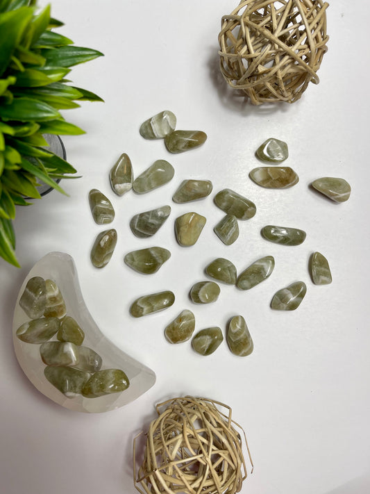 Prasiolite Tumbles - Canadian Crystal Queens