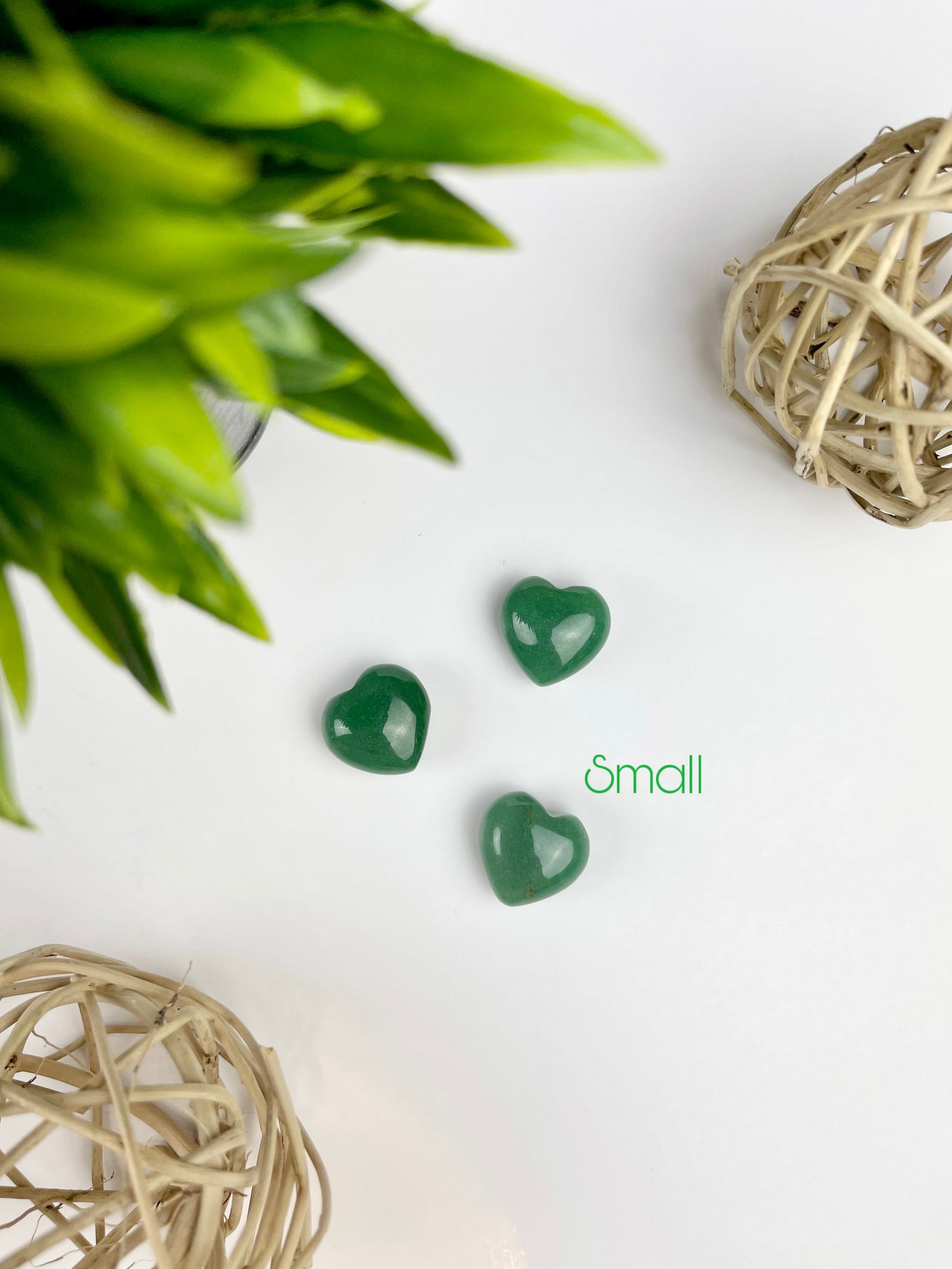 Small Green Aventurine Hearts