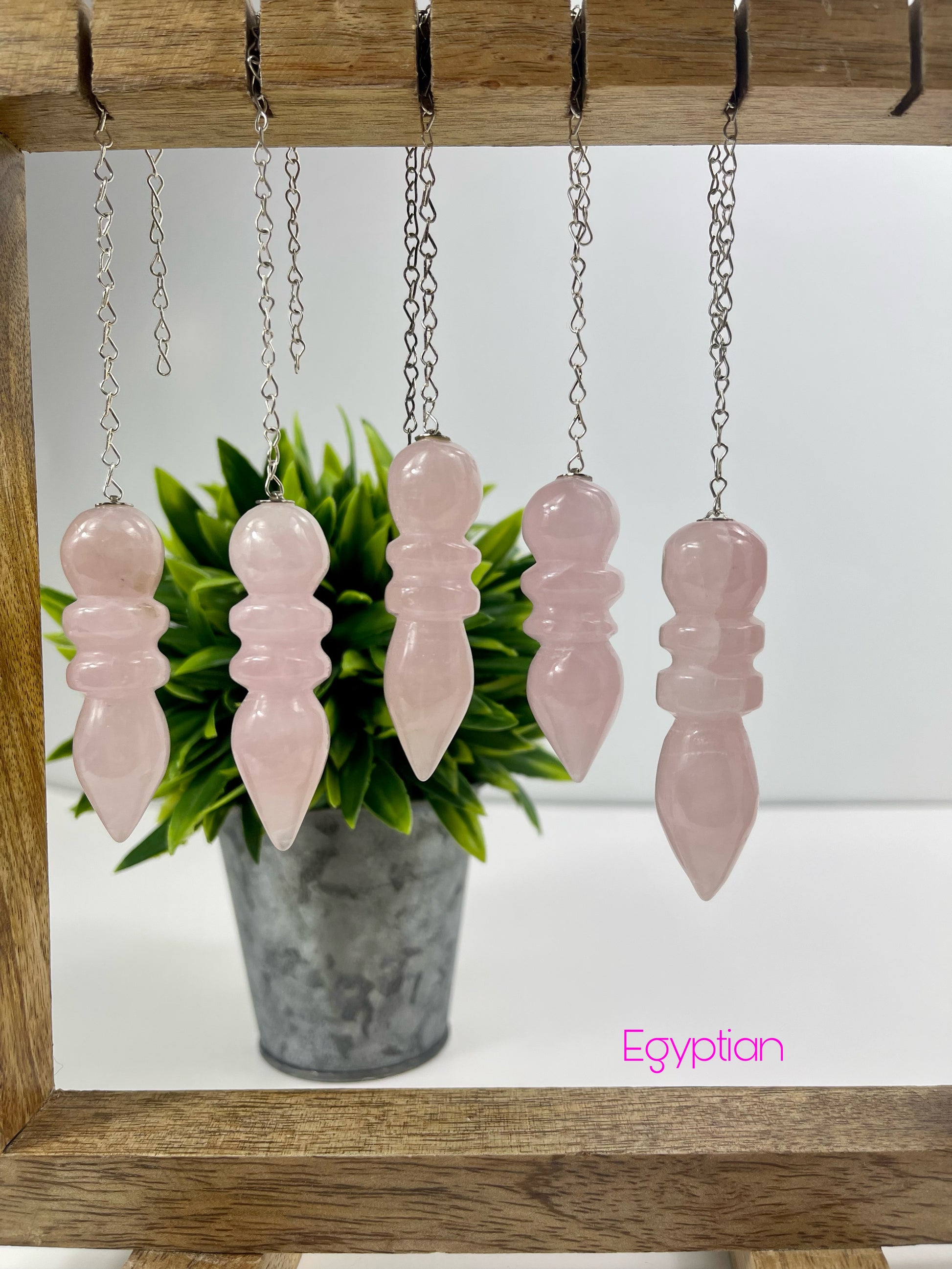 Rose Quartz Egyptian Pendulums